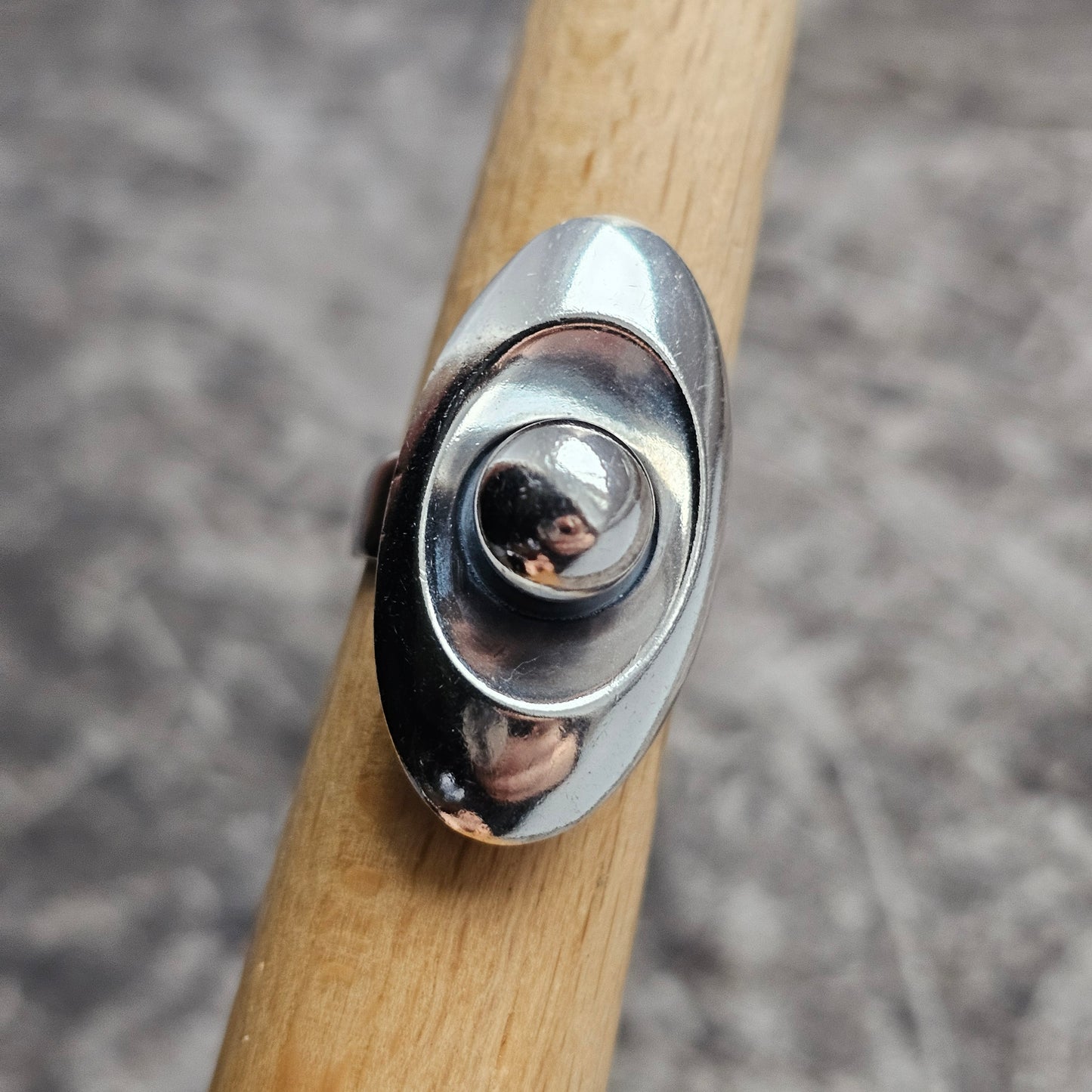 1960s Finnish Modernist Silver Ball Ring by Erik Granit & Co - UK Ring Size M -  US Ring Size 6.25 - 1966