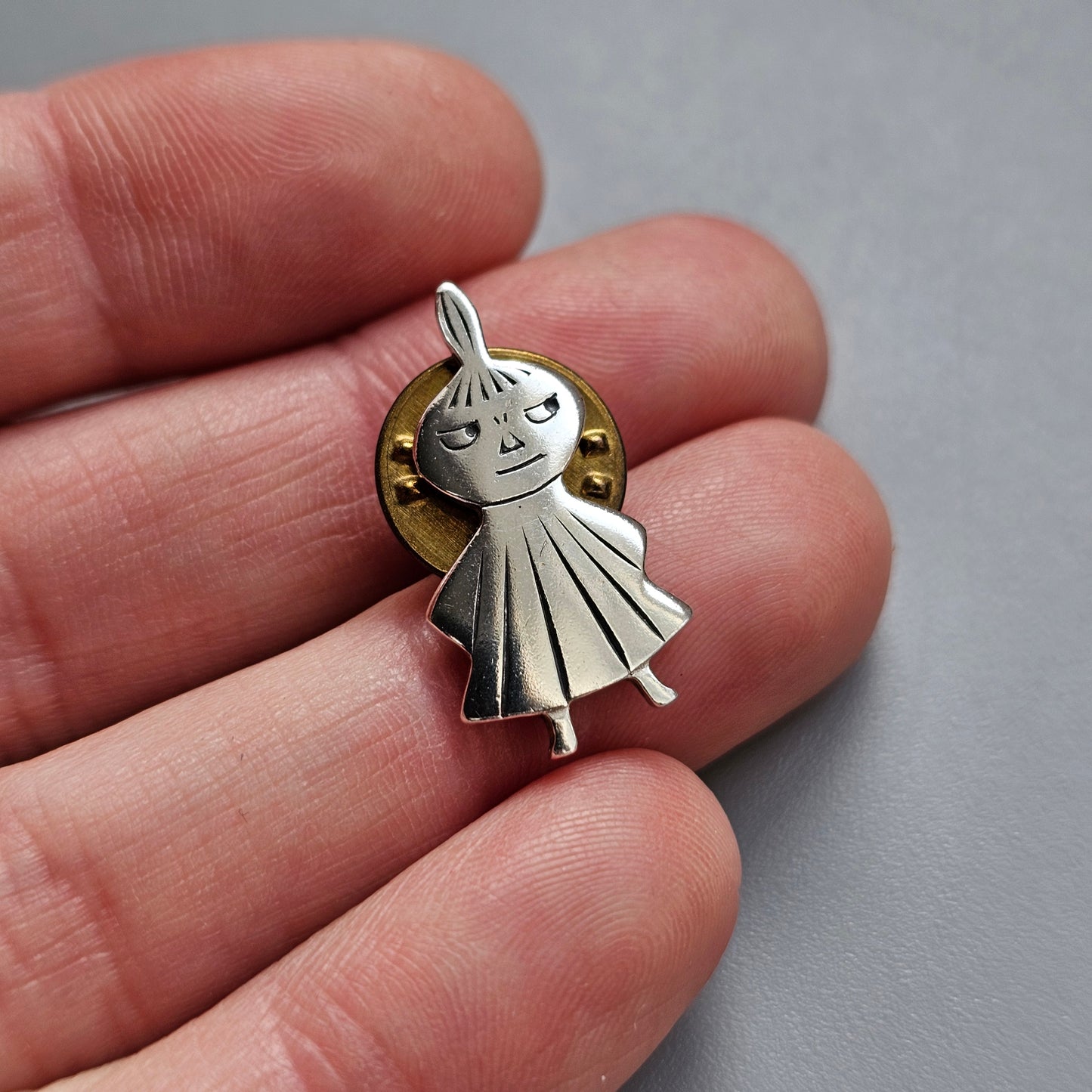 Vintage 1990s Finnish Sterling Silver Pikku Myy Little My Moomin Pin Pirkko Roihu
