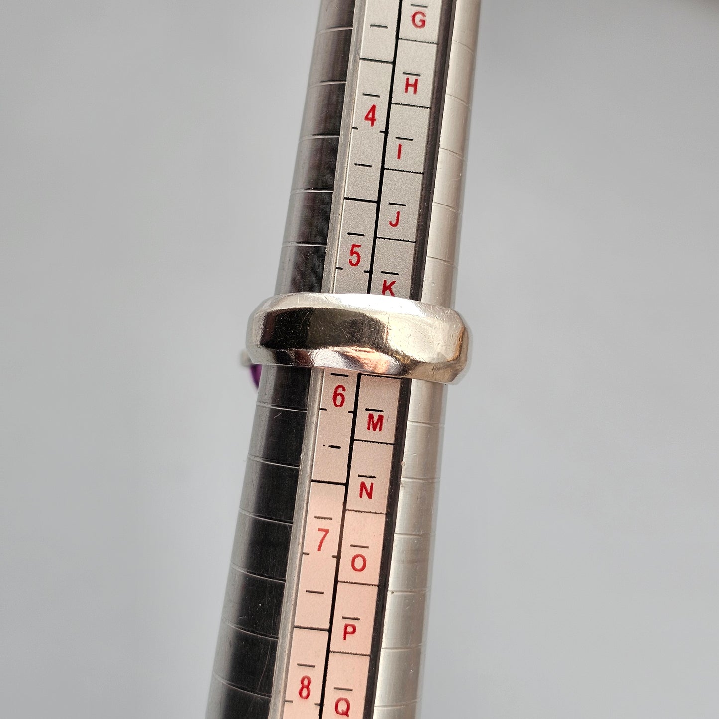 1960s Swedish Modernist Silver Ring with Lab-Created Purple Sapphire — Bengt Hallberg - UK Ring Size L -  US Ring Size 5.75 - 1967