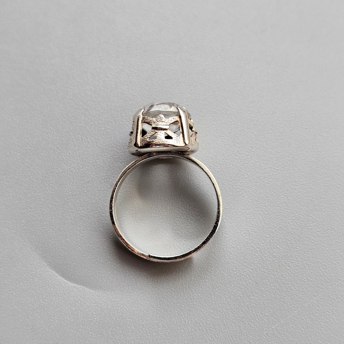1970s Finnish Silver Ring with Rock Crystal – Martti Viikinniemi - UK Ring Size M 1/2 -  US Ring Size 6.5 - 1970