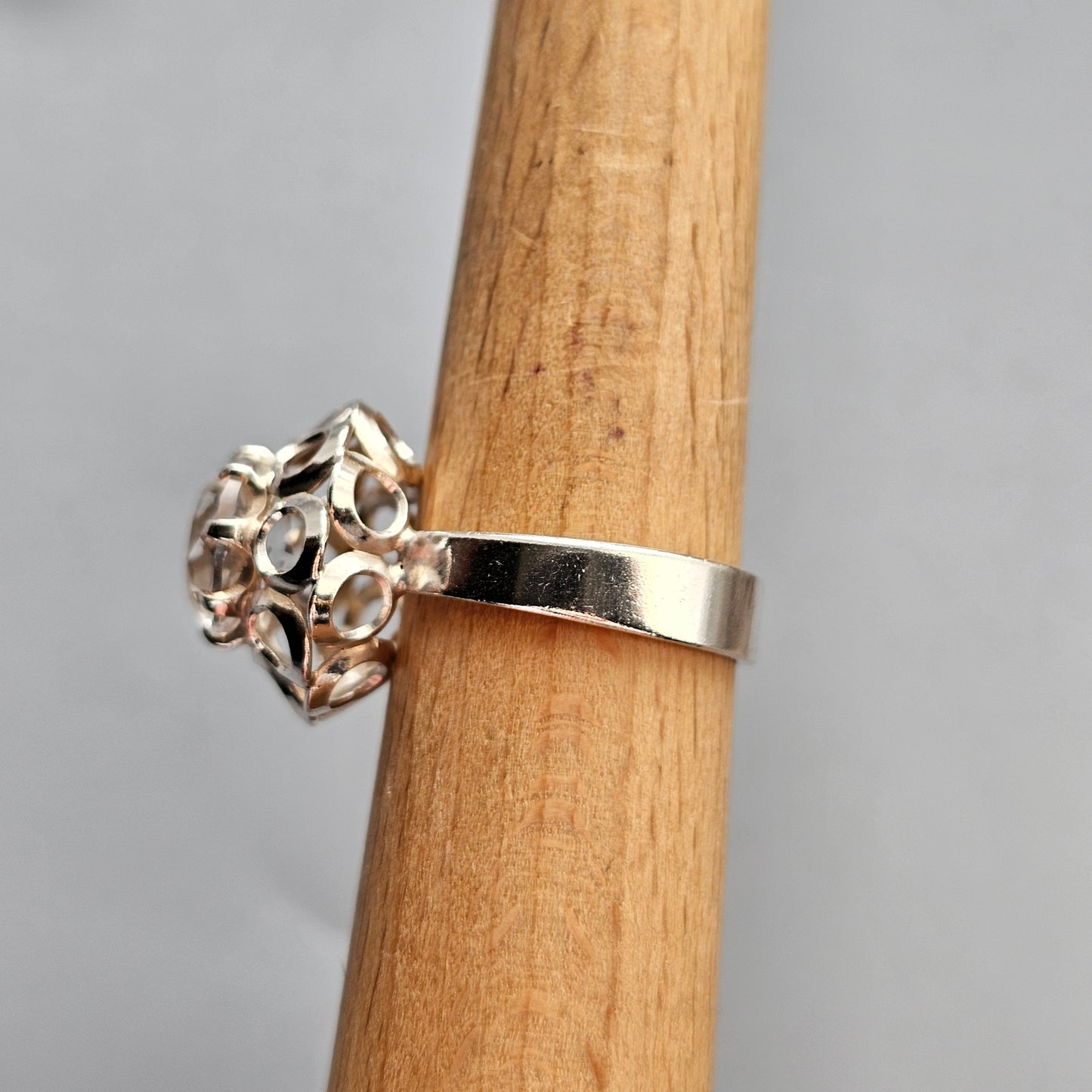 1970s Finnish Modernist Silver Ring with Rock Crystal — Tuomo Rissanen - UK Ring Size Q 1/2 -  US Ring Size 8.25 - 1975