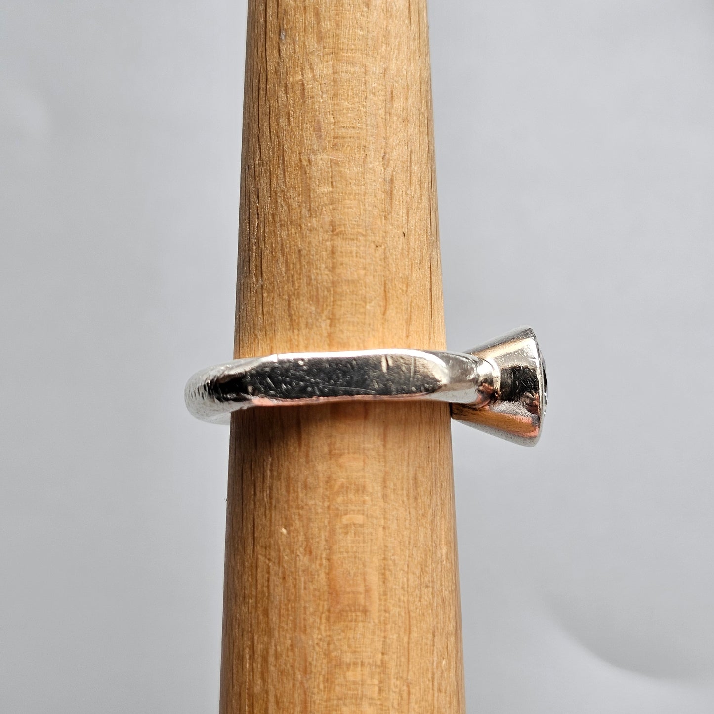 Y2K era Finnish Sterling Silver & Cubic Zirconia Ring - UK Ring Size P -  US Ring Size 7.5 - 2001