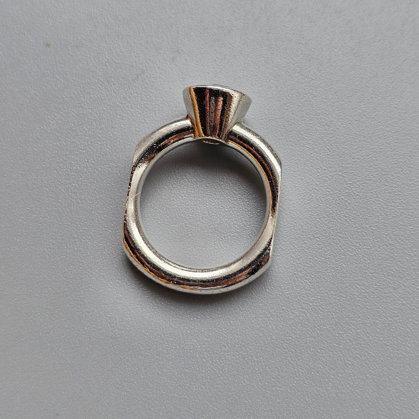 Y2K era Finnish Sterling Silver & Cubic Zirconia Ring - UK Ring Size P -  US Ring Size 7.5 - 2001