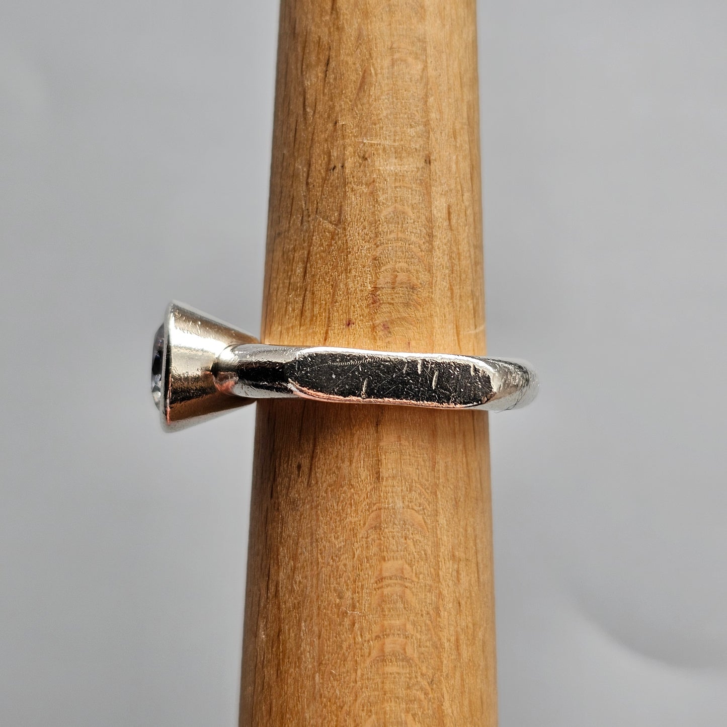 Y2K era Finnish Sterling Silver & Cubic Zirconia Ring - UK Ring Size P -  US Ring Size 7.5 - 2001