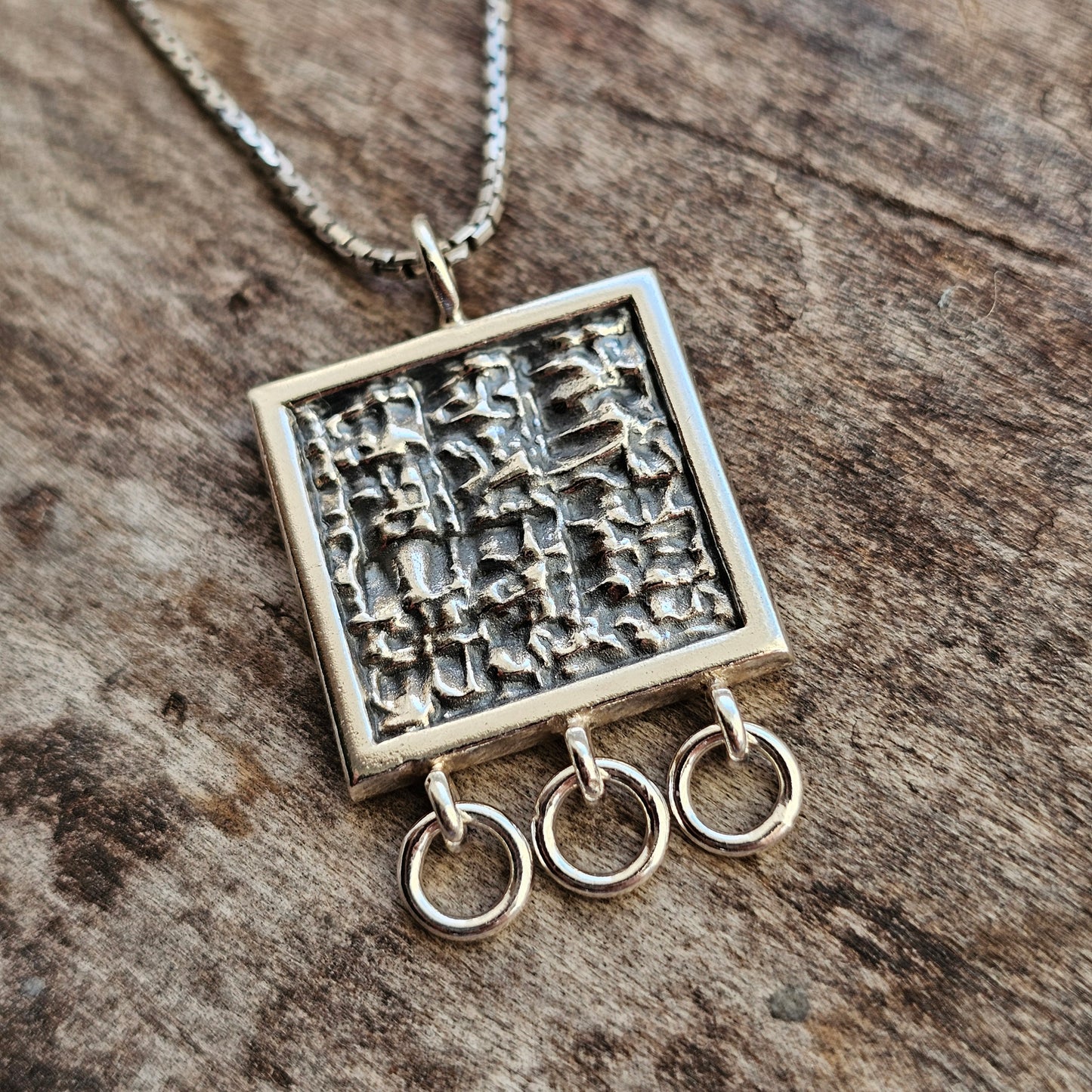 Finnish Modernist Brutalist Silver Necklace Pendant By Kultateollisuus - Jorma Laine Design - 1968