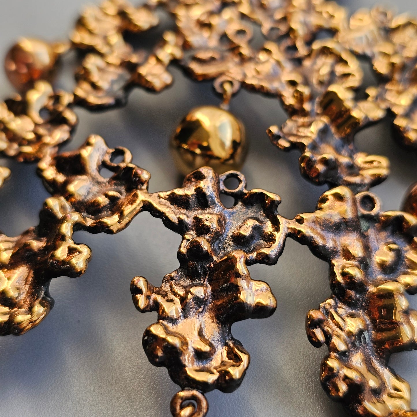Large Pentti Sarpaneva 1970s Finnish Brutalist Bronze Necklace — Kaarna Bark Design