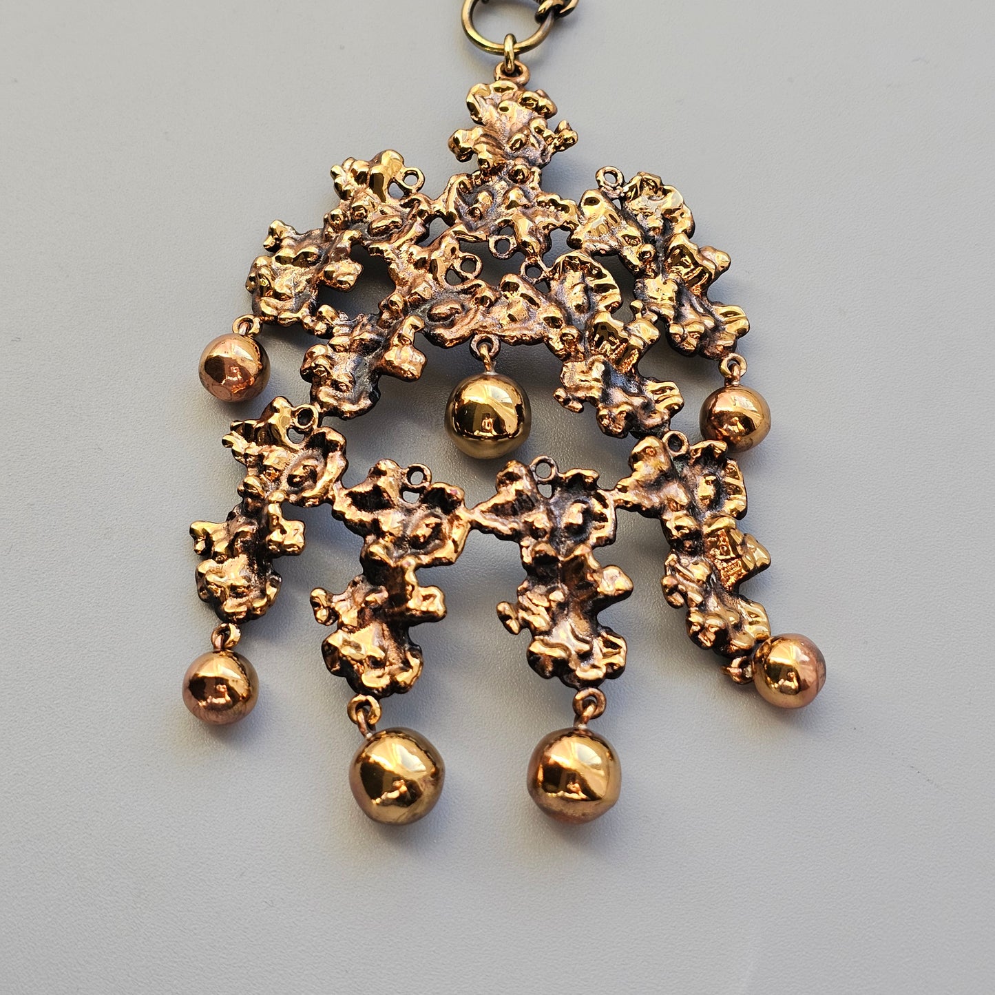 Large Pentti Sarpaneva 1970s Finnish Brutalist Bronze Necklace — Kaarna Bark Design