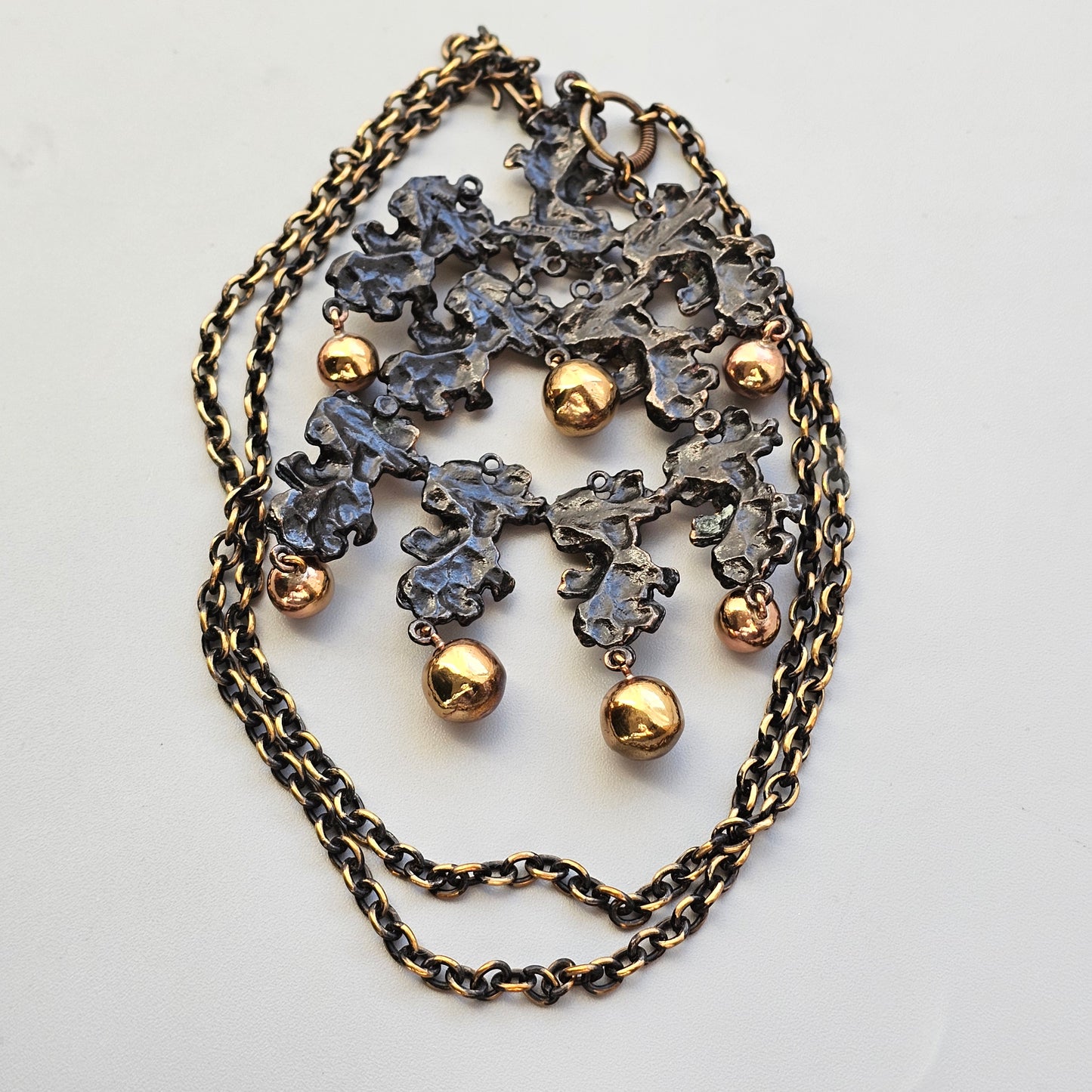 Large Pentti Sarpaneva 1970s Finnish Brutalist Bronze Necklace — Kaarna Bark Design