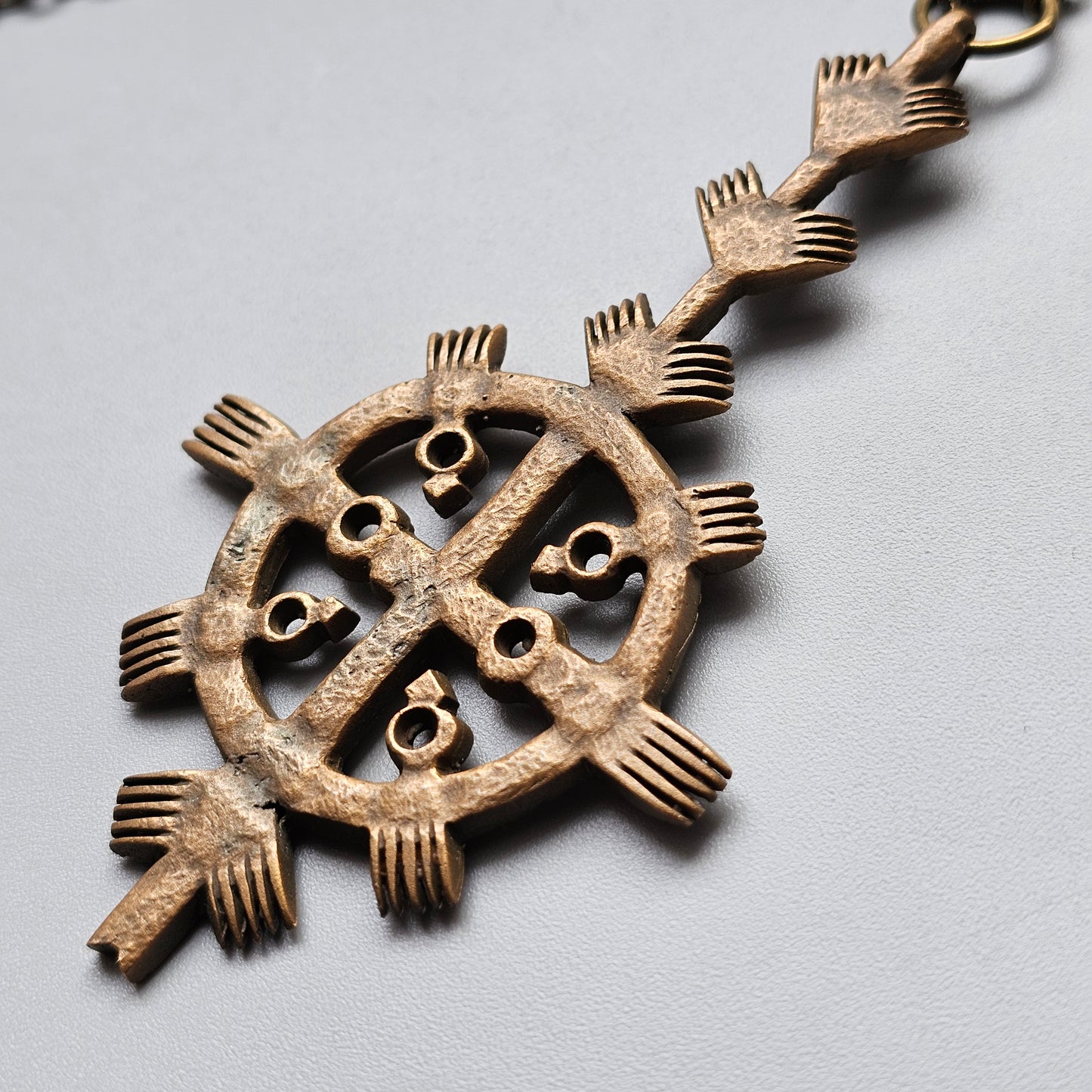 Vintage Finnish St Henrys Cross Bronze Necklace