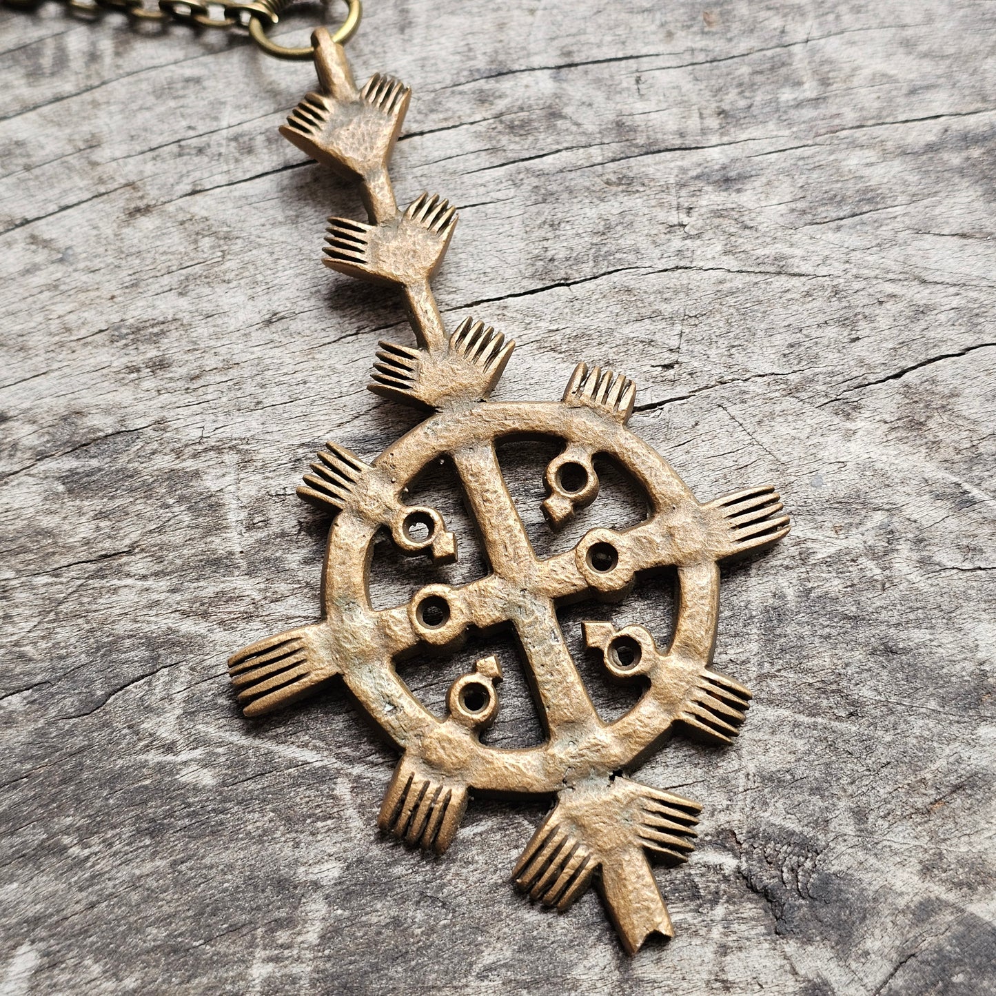 Vintage Finnish St Henrys Cross Bronze Necklace