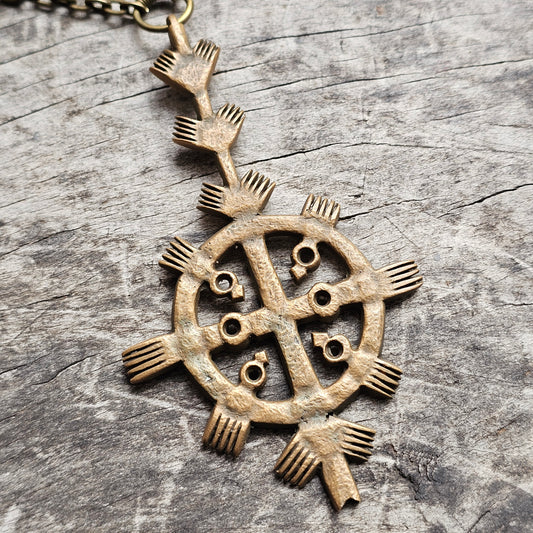 Vintage Finnish St Henrys Cross Bronze Necklace