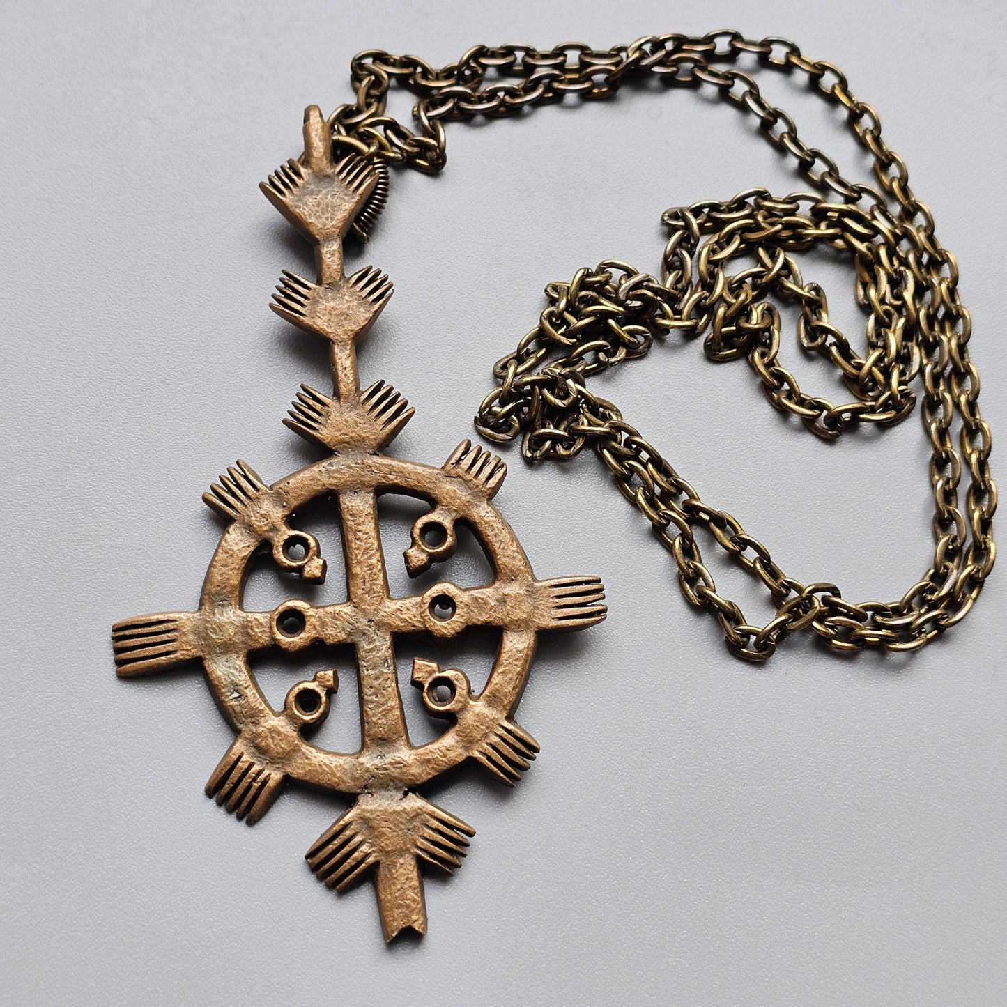 Vintage Finnish St Henrys Cross Bronze Necklace