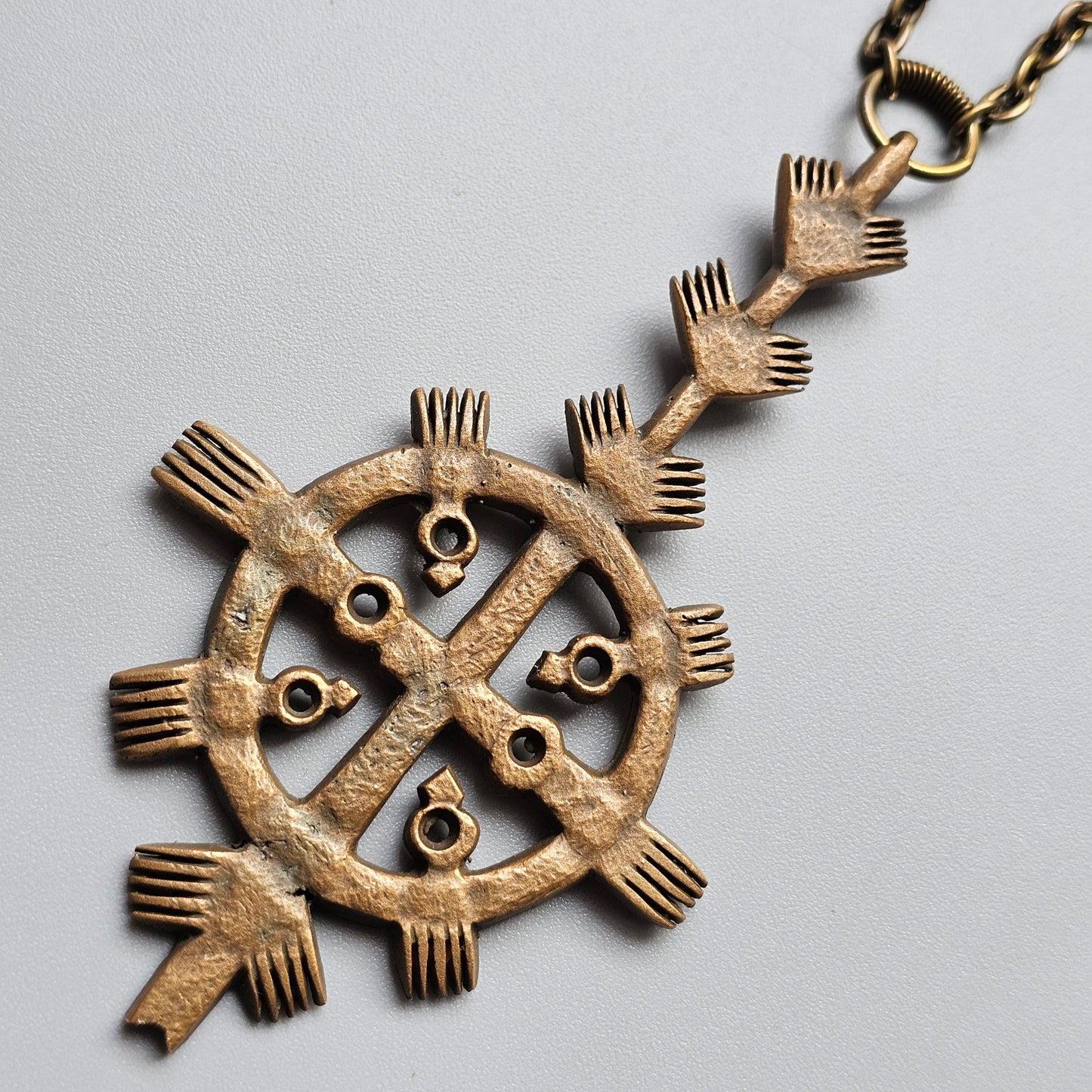 Vintage Finnish St Henrys Cross Bronze Necklace