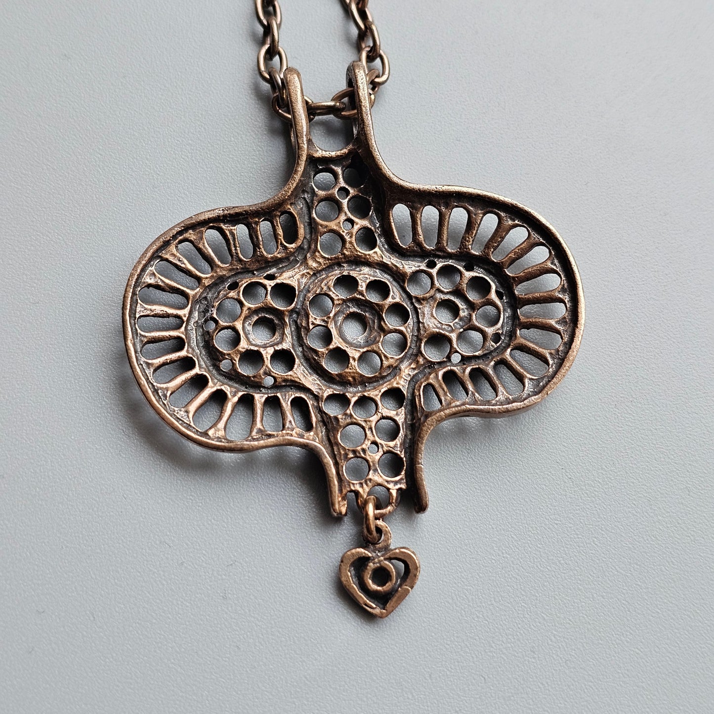 Modernist Brutalist Scandinavian Vintage Bronze Statement Necklace