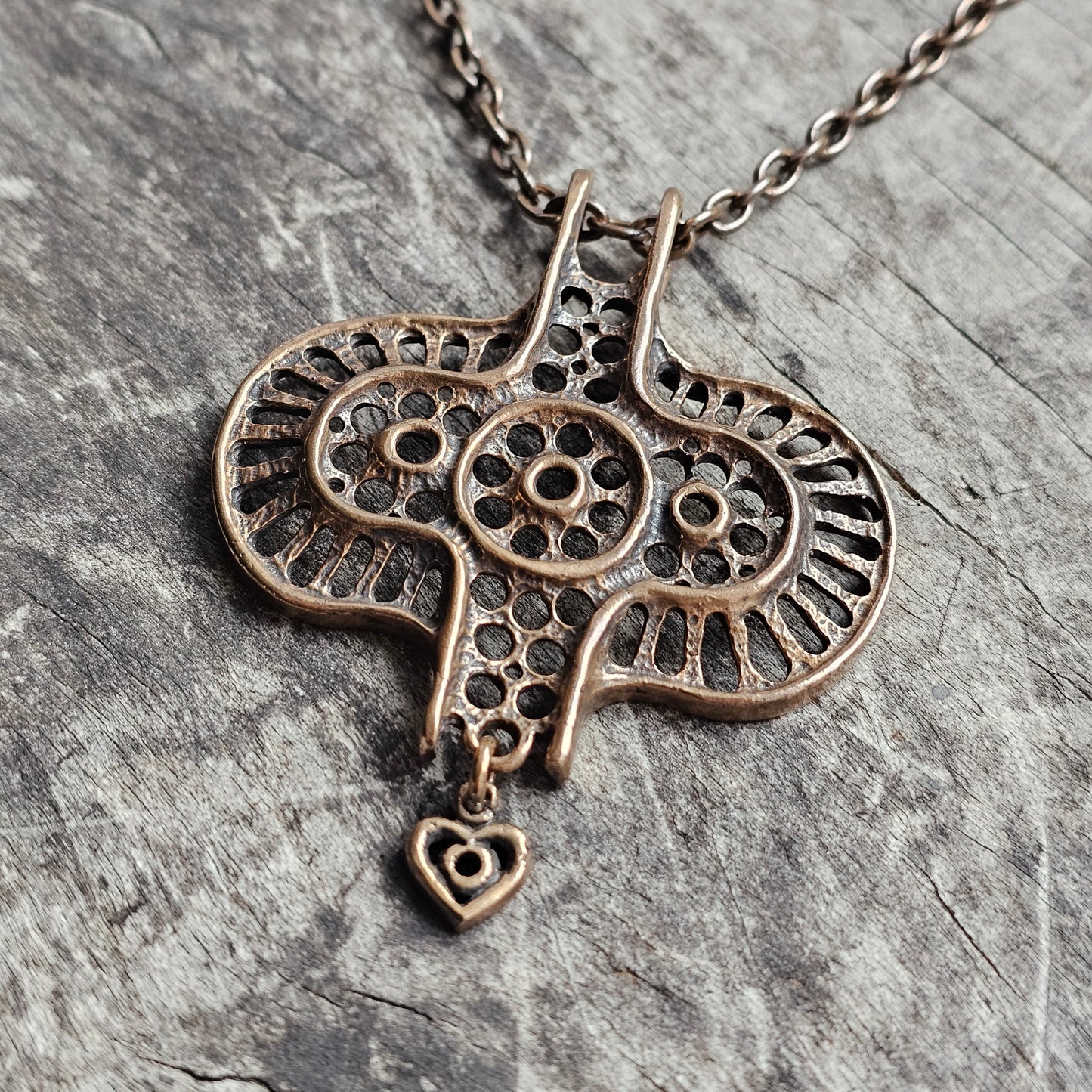 Modernist Brutalist Scandinavian Vintage Bronze Statement Necklace