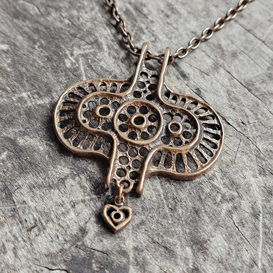 Modernist Brutalist Scandinavian Vintage Bronze Statement Necklace