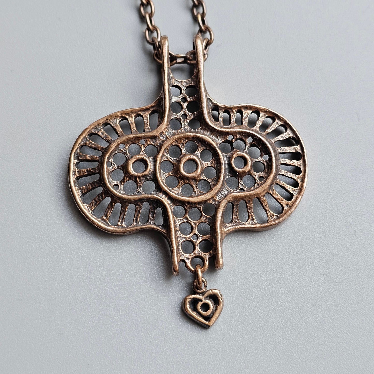 Modernist Brutalist Scandinavian Vintage Bronze Statement Necklace