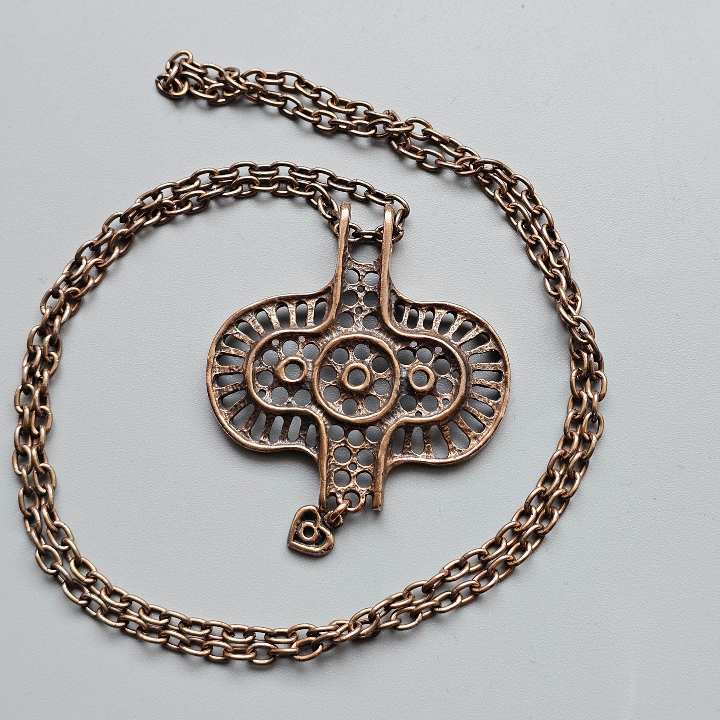 Modernist Brutalist Scandinavian Vintage Bronze Statement Necklace