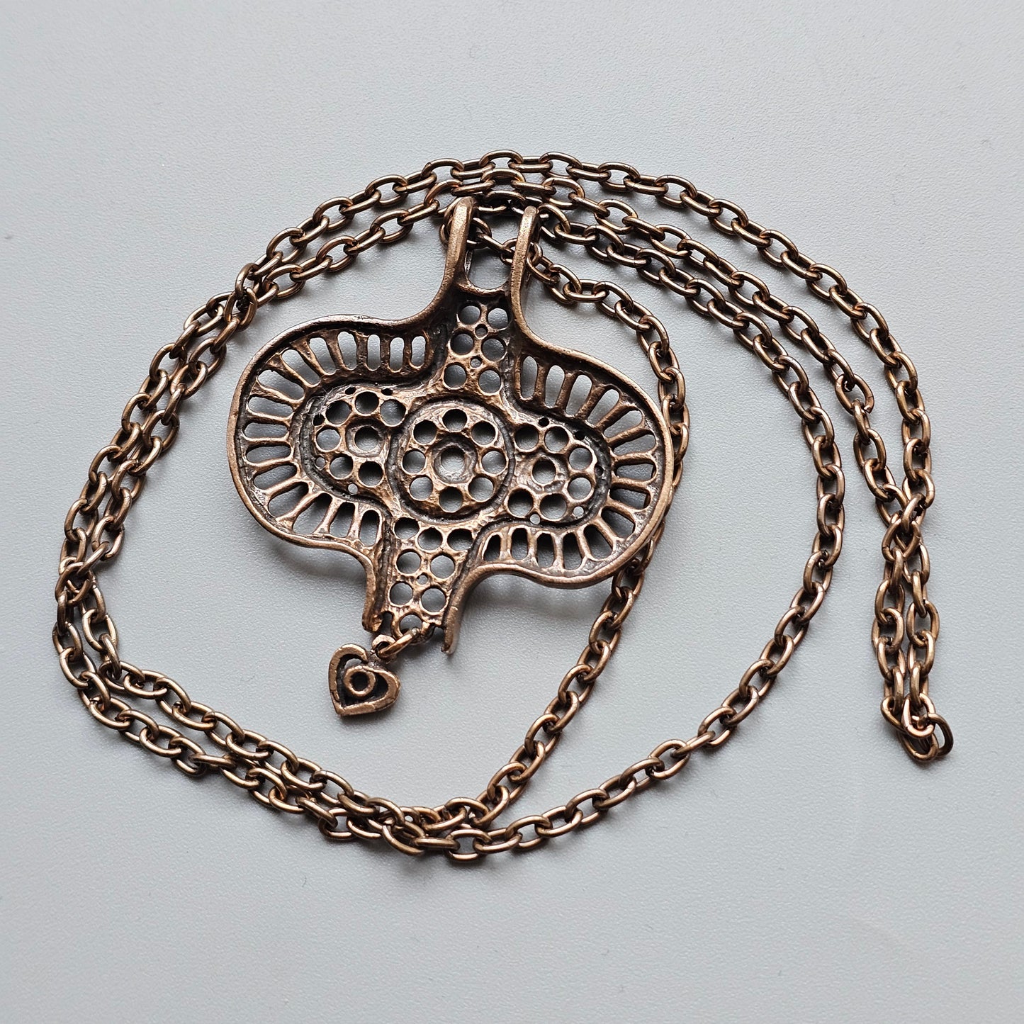 Modernist Brutalist Scandinavian Vintage Bronze Statement Necklace