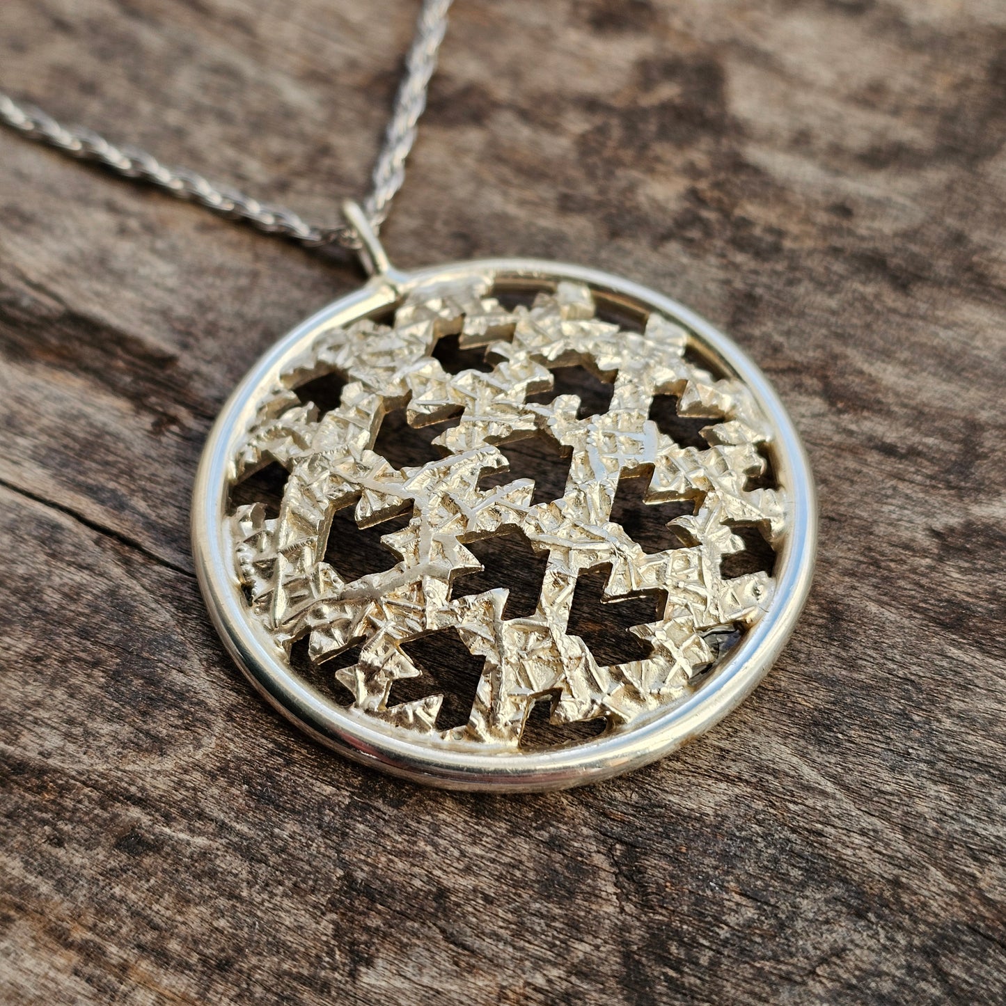 Vintage 1960s 1970s Modernist Silver Necklace Pendant by Auran Kultaseppä Finland