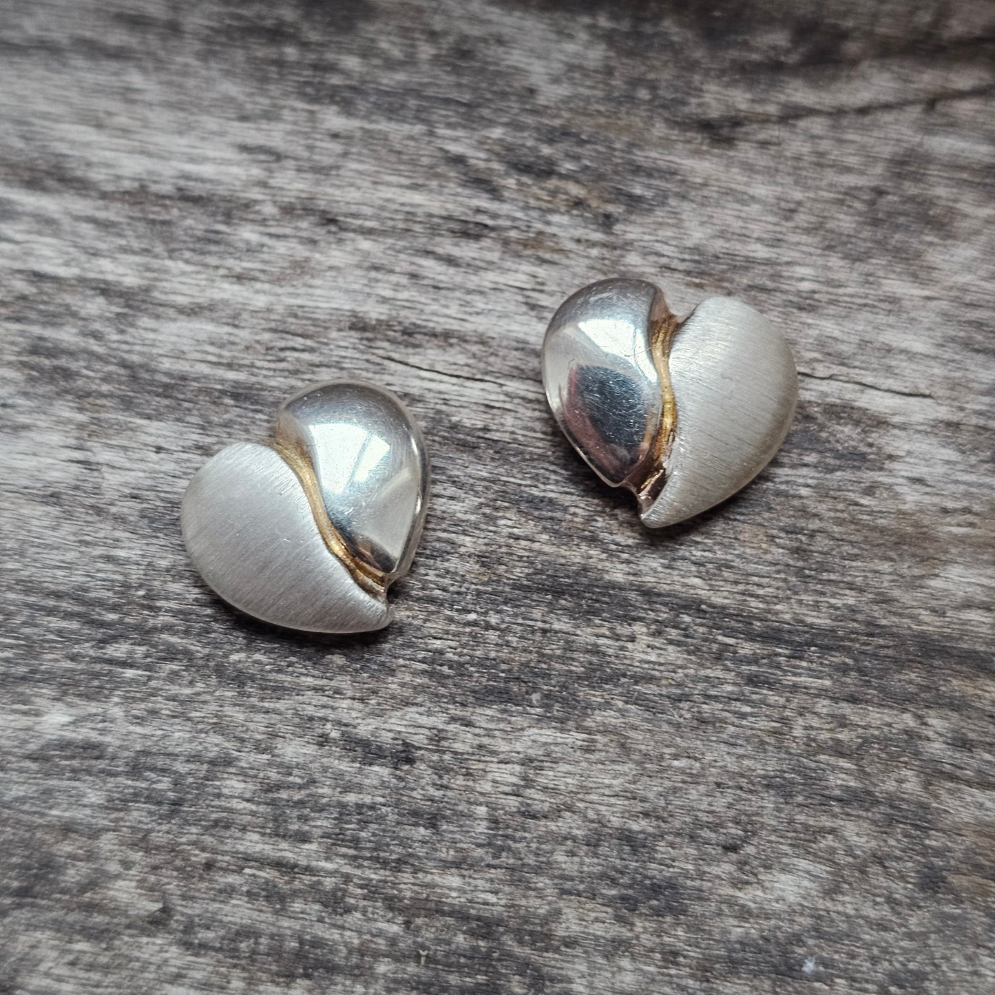 Contemporary Finnish Sterling Silver Heart Stud Earrings
