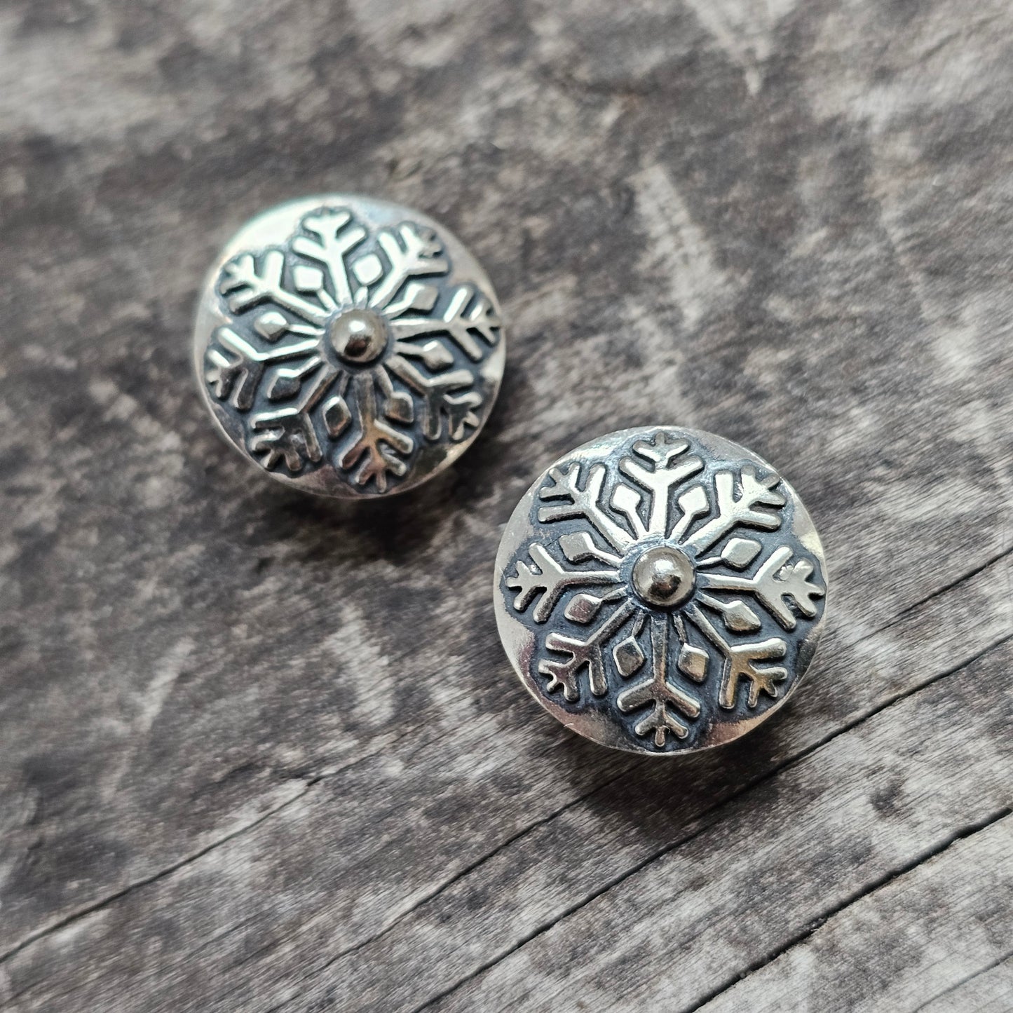 Nordic Style Snowflake Sterling Silver Stud Earrings