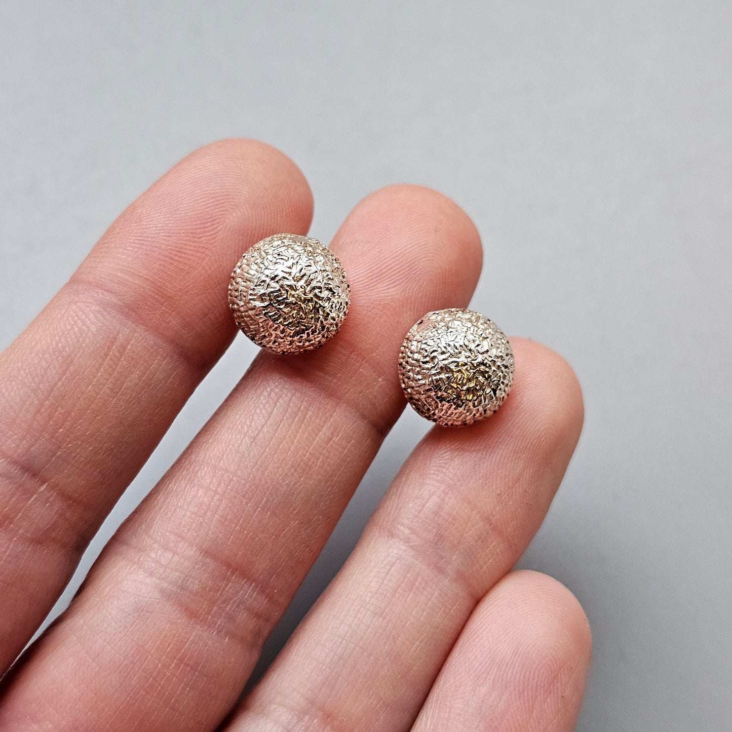 Vintage Modernist Finnish Silver Stud Earrings by Pekka Aulin