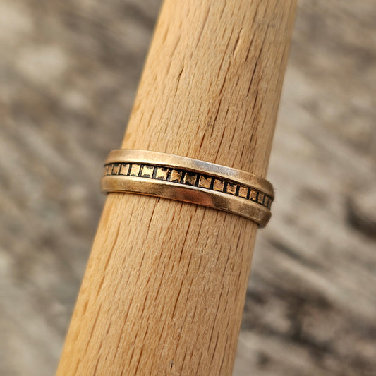 Finnish Kalevala Koru Middle Vintage Kalevala Koru Bronze Ring Inspired by 3rd–5th Century Finnish Find - UK Ring Size Q 1/2 - US Ring Size 8.25