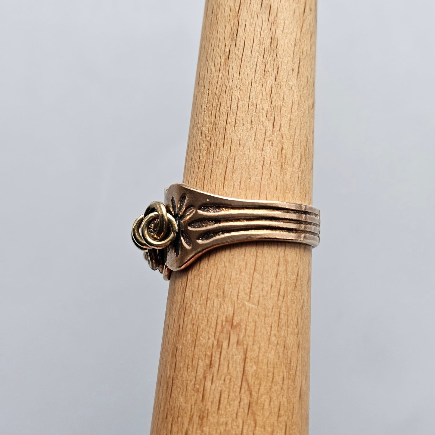 Finnish Kalevala Koru Middle Ages Style Lapland Bronze Ring - UK Size U - US Size 10