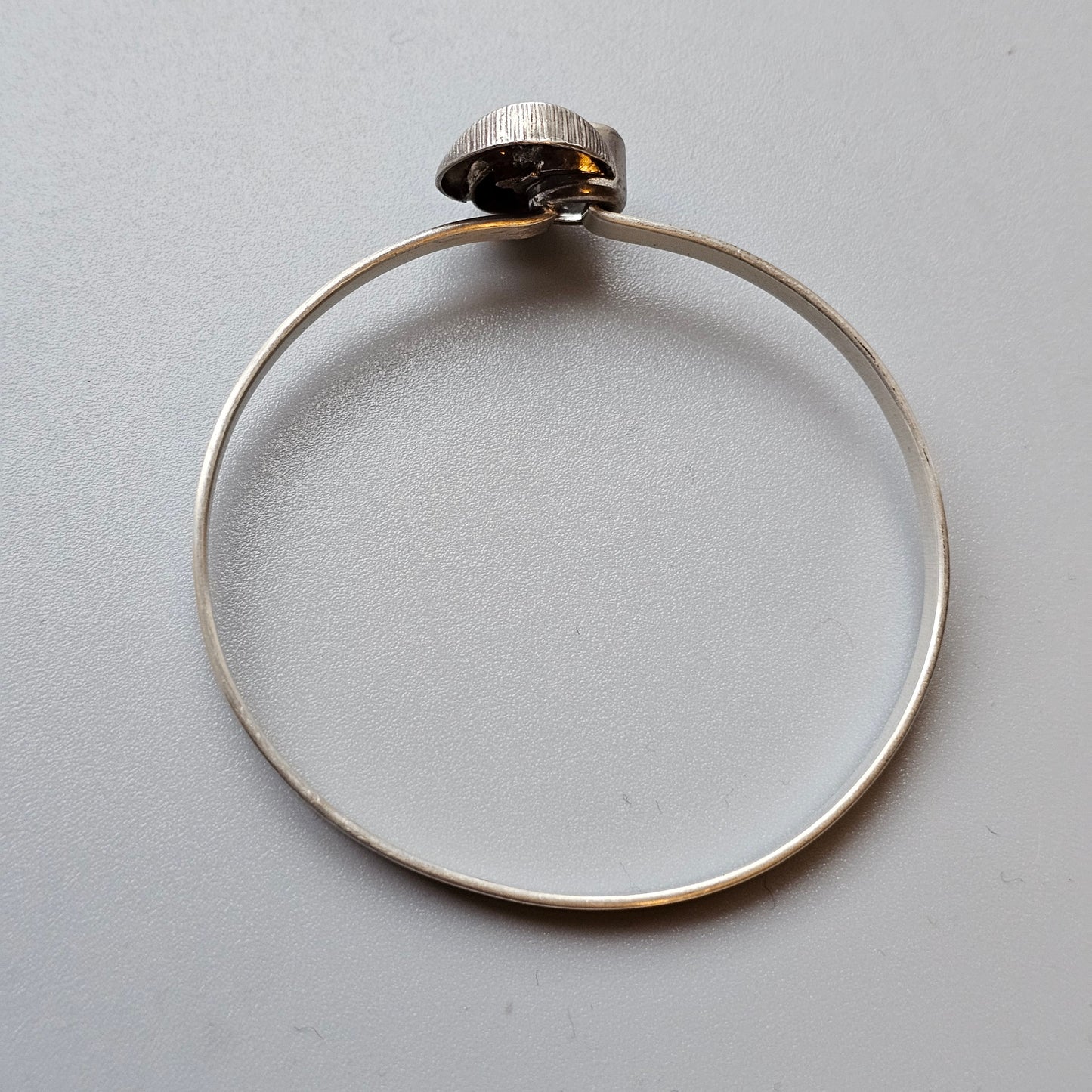 Vintage 1990s Karl Laine Finnfeelings Silver & Rock Crystal Bangle Bracelet - 1999