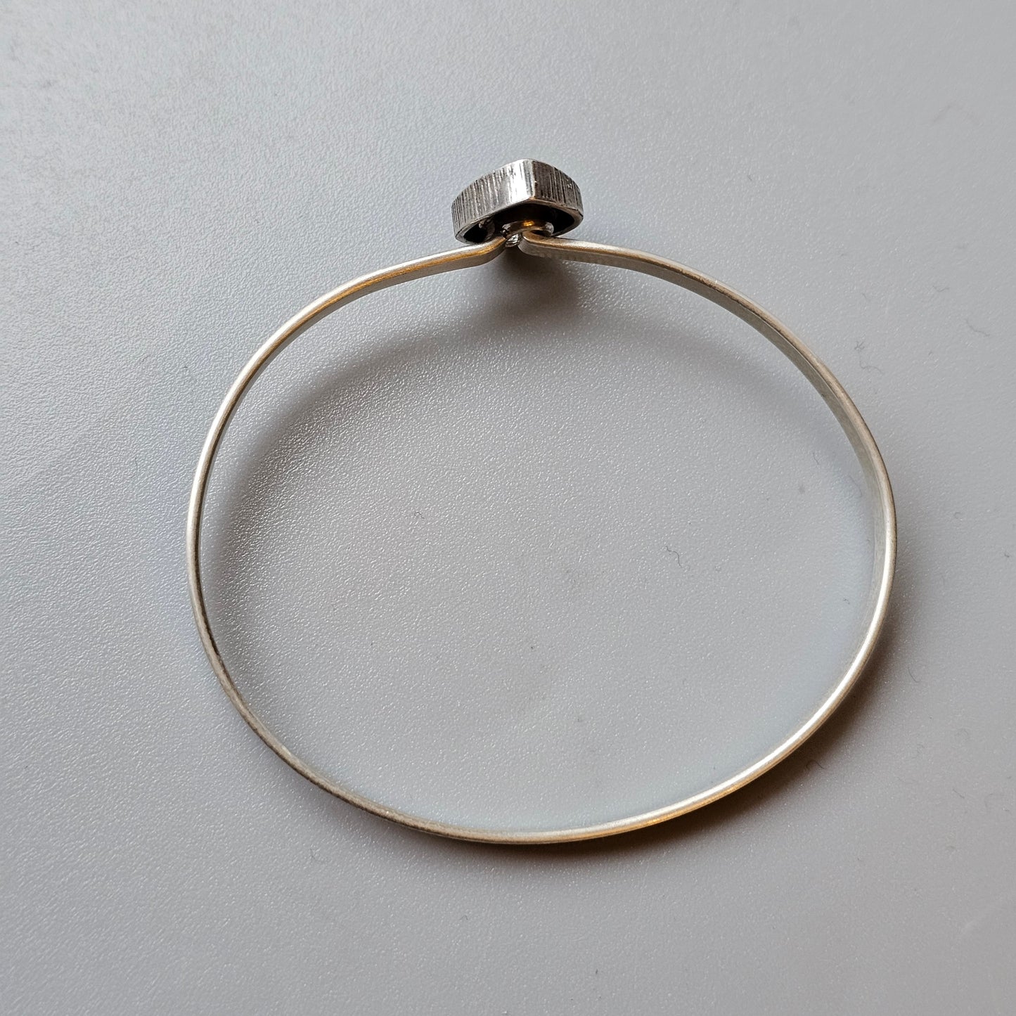 Vintage 1990s Karl Laine Finnfeelings Silver & Rock Crystal Bangle Bracelet - 1999