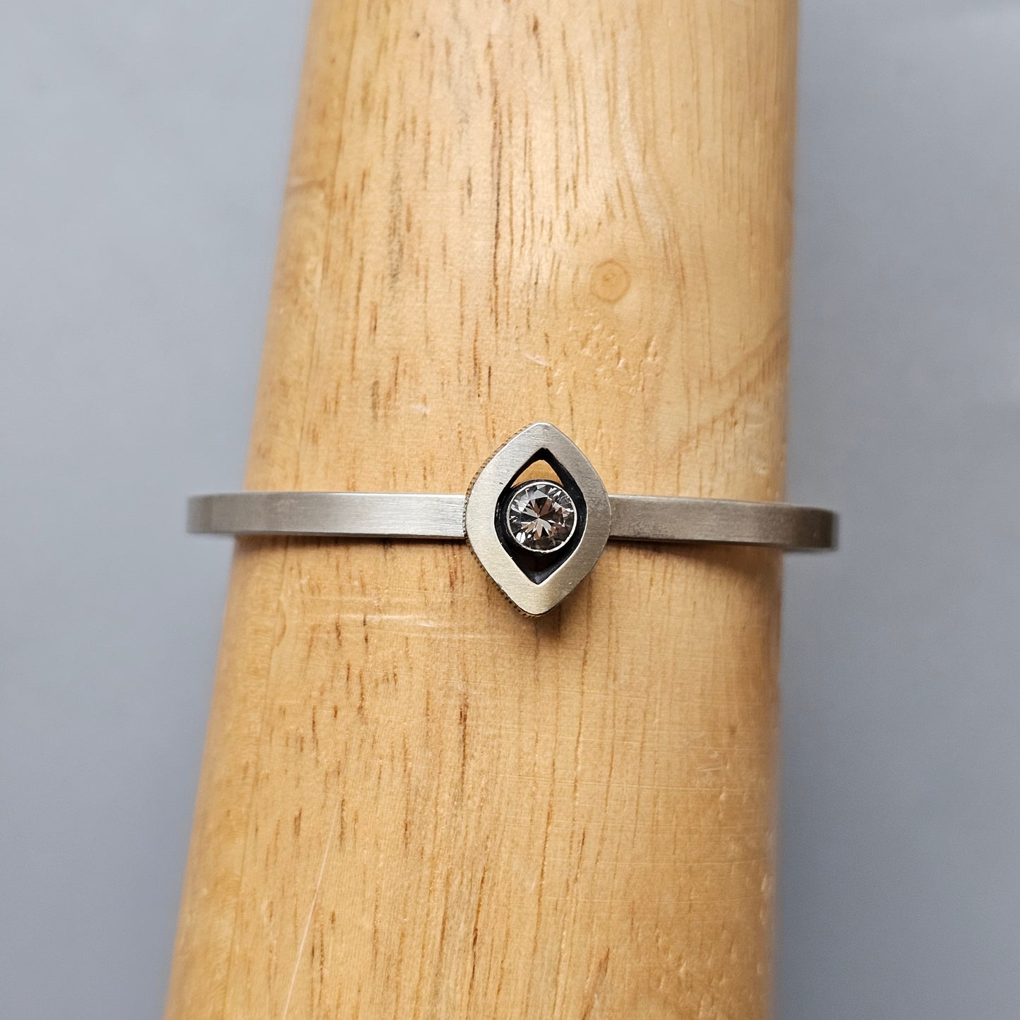 Vintage 1990s Karl Laine Finnfeelings Silver & Rock Crystal Bangle Bracelet - 1999