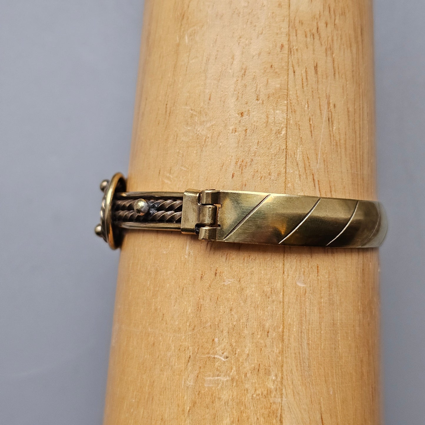 Vintage Finnish Kalevala Koru Middle Ages Viking Style Teljanneito Bronze Bangle Bracelet