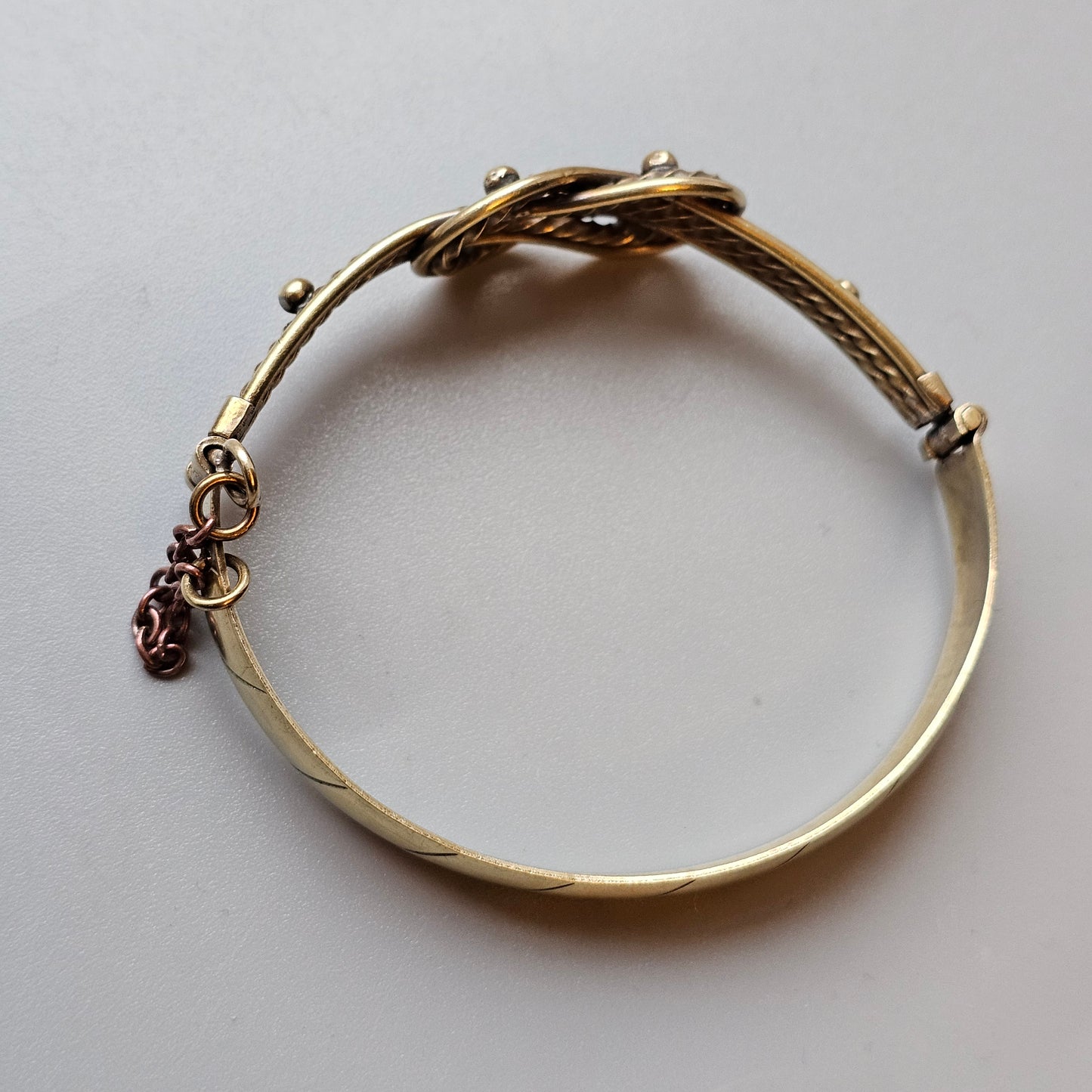 Vintage Finnish Kalevala Koru Middle Ages Viking Style Teljanneito Bronze Bangle Bracelet
