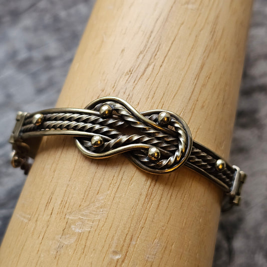 Vintage Finnish Kalevala Koru Middle Ages Viking Style Teljanneito Bronze Bangle Bracelet