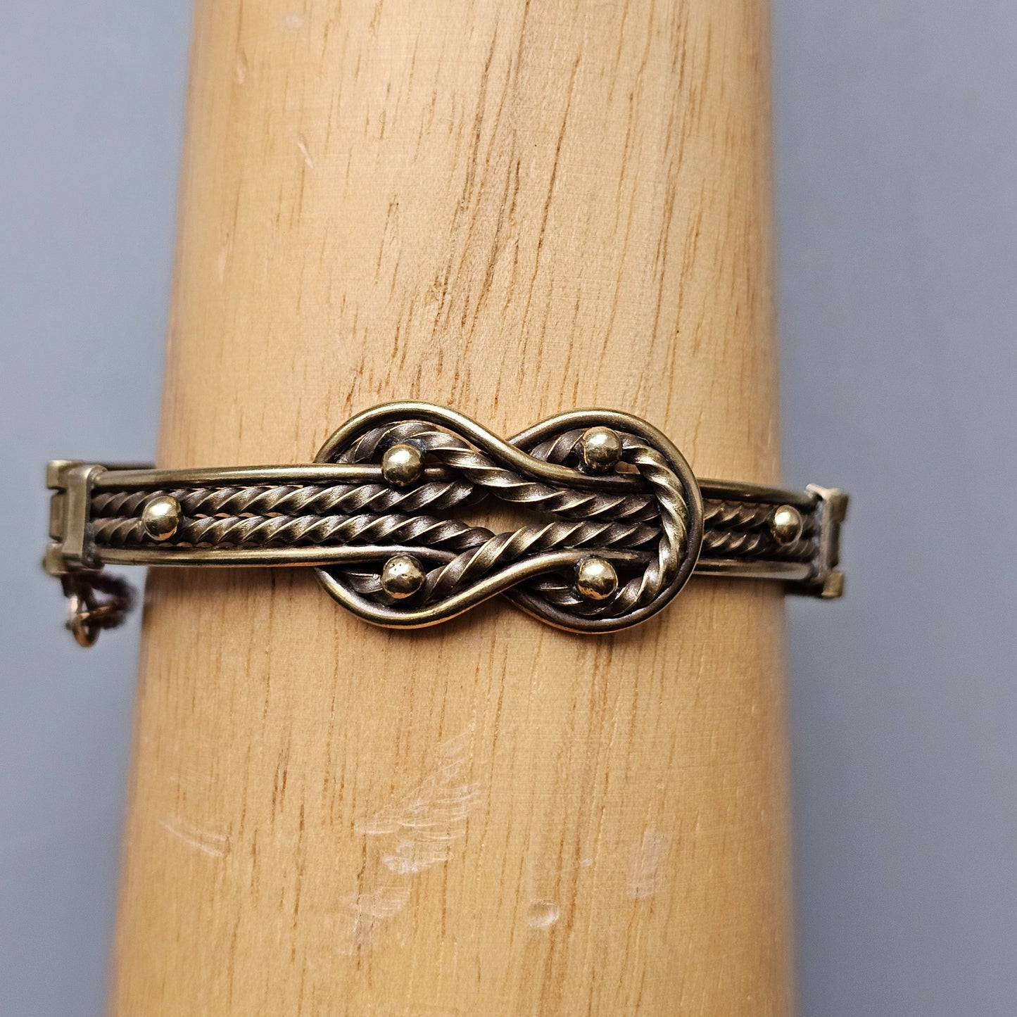 Vintage Finnish Kalevala Koru Middle Ages Viking Style Teljanneito Bronze Bangle Bracelet