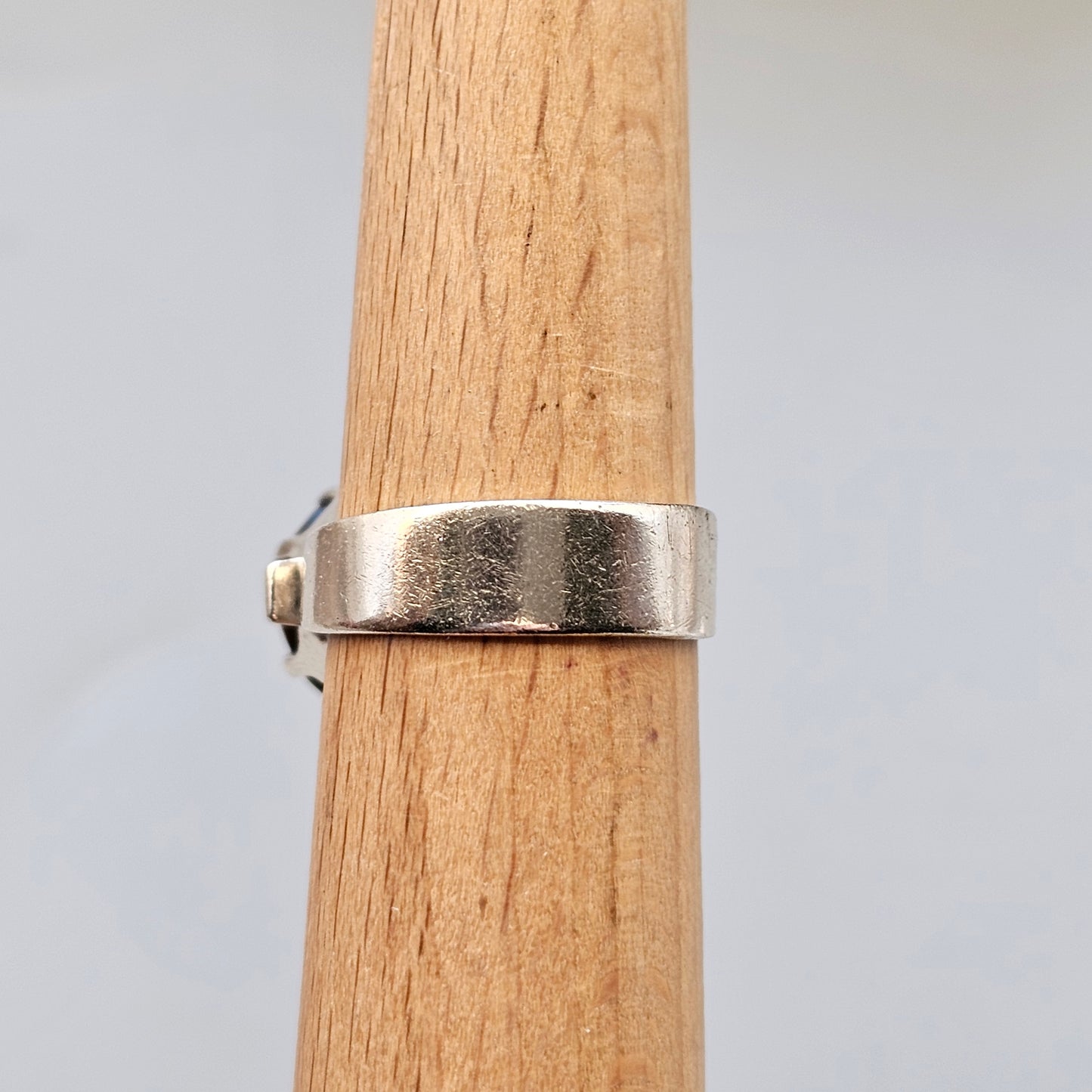 Vintage 1970s Finnish Sterling Silver & Smokey Quartz Ring  - UK Ring Size N -  US Ring Size 6.75- 1974