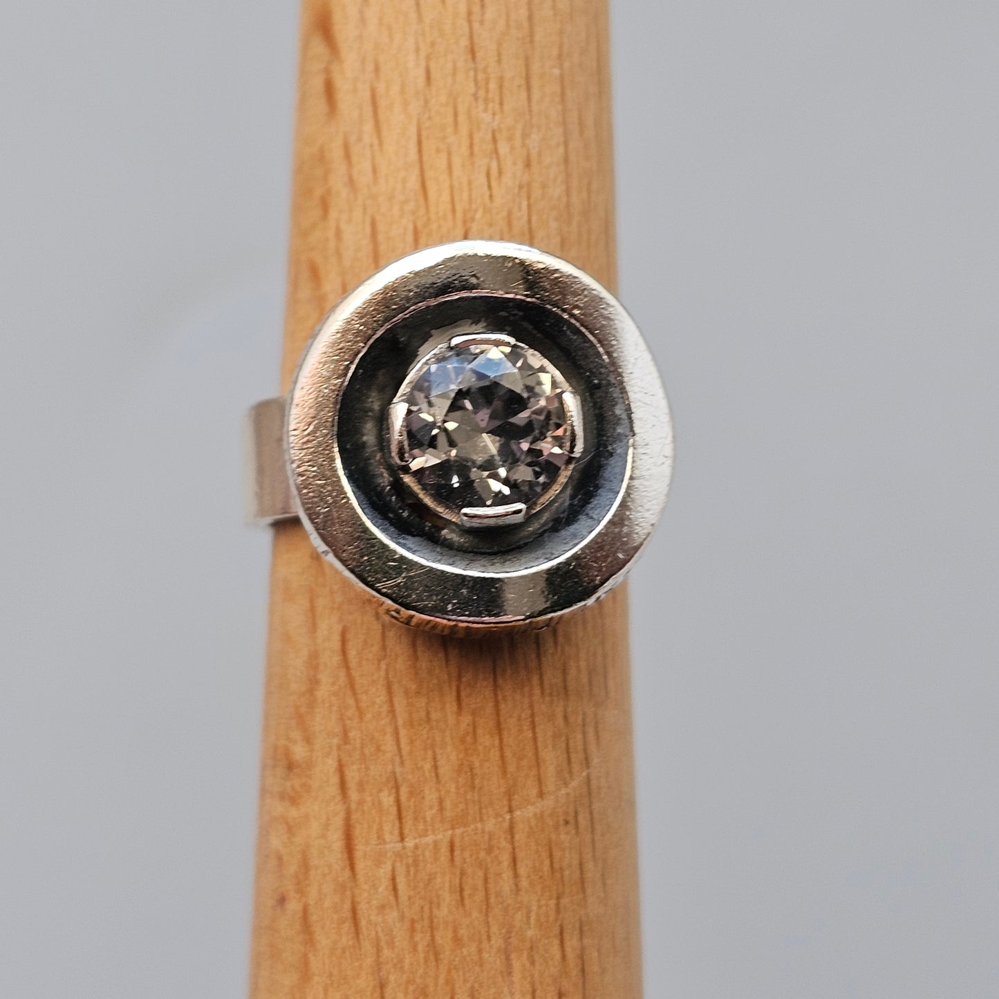 1970s Karl Laine for Finnfeelings Sterling Silver & Rock Crystal Ring - UK Ring Size K -  US Ring Size 5.25 -1973