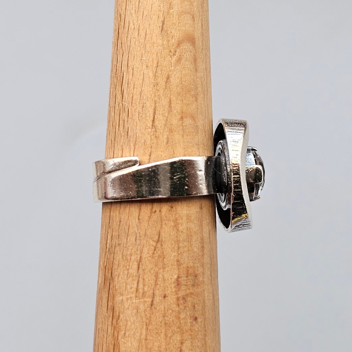 1970s Karl Laine for Finnfeelings Sterling Silver & Rock Crystal Ring - UK Ring Size K -  US Ring Size 5.25 -1973