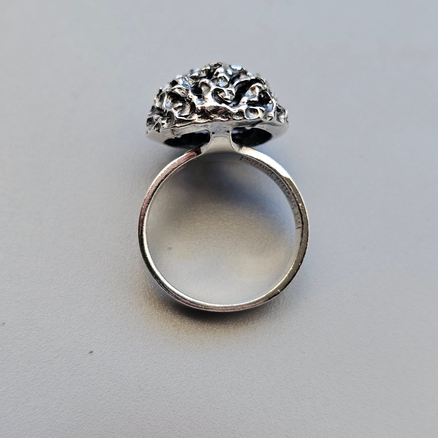 1960s Finnish Modernist Brutalist Sterling Silver Ring by Erik Granit & Co - UK Ring Size M 1/2 -  US Ring Size 6.25