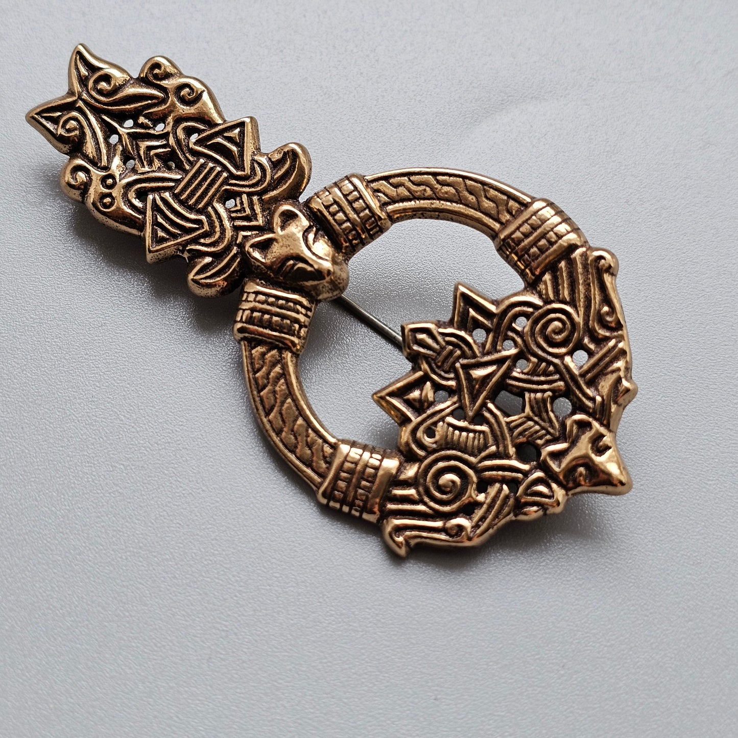 Kalevala Koru Viking Era Design Bronze Wolf’s Head Brooch