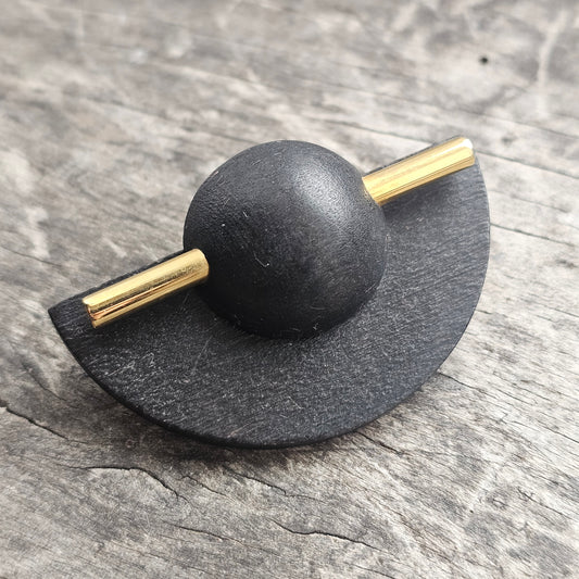Vintage Aarikka Finland Black Wooden Brooch – LADY Modernist Scandinavian Design