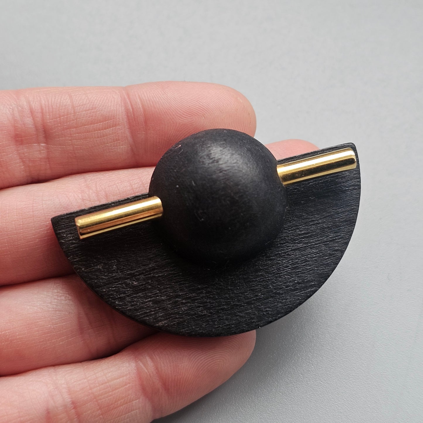 Vintage Aarikka Finland Black Wooden Brooch – LADY Modernist Scandinavian Design