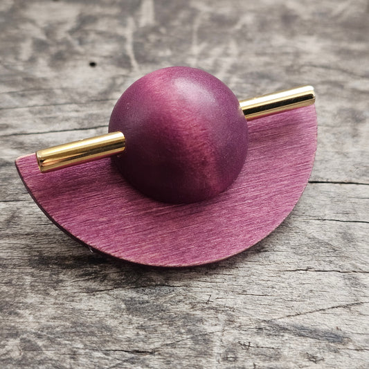 Vintage 1990s Aarikka Finland Purple Wooden Brooch – LADY Modernist Scandinavian Design
