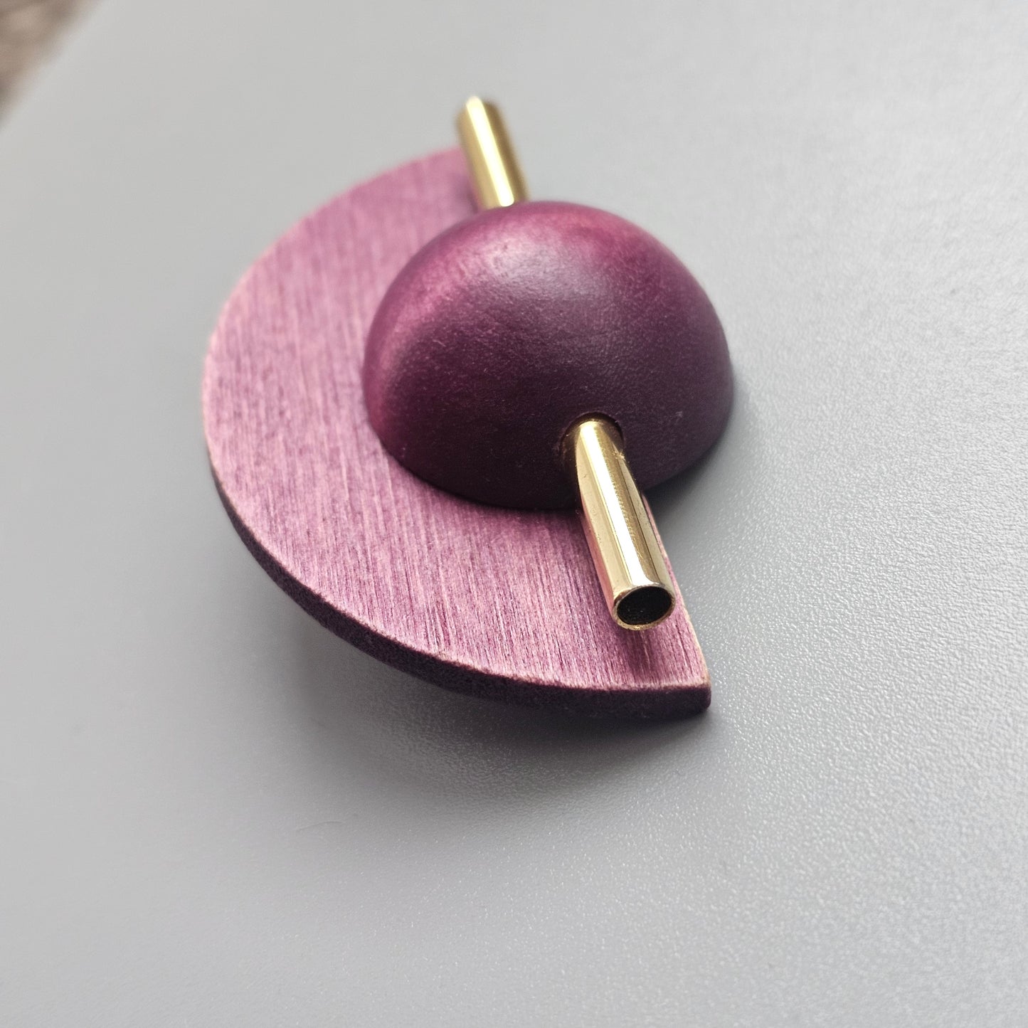 Vintage 1990s Aarikka Finland Purple Wooden Brooch – LADY Modernist Scandinavian Design