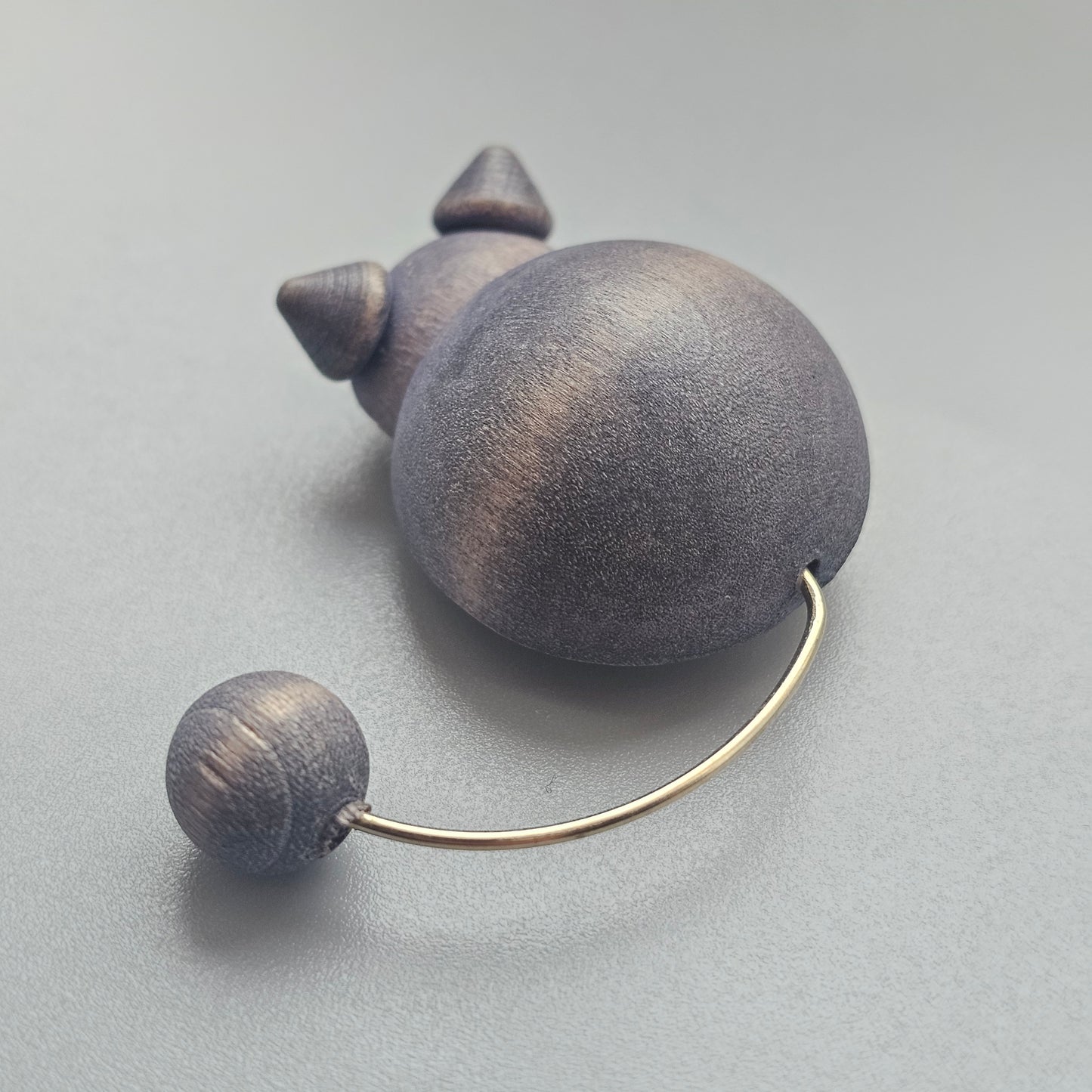 Vintage Aarikka Finland Blue Wooden Cat Brooch – Modernist Scandinavian Design