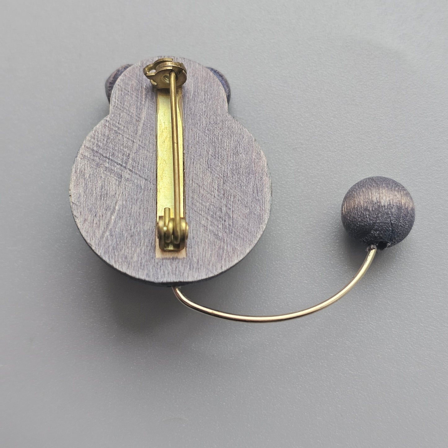 Vintage Aarikka Finland Blue Wooden Cat Brooch – Modernist Scandinavian Design