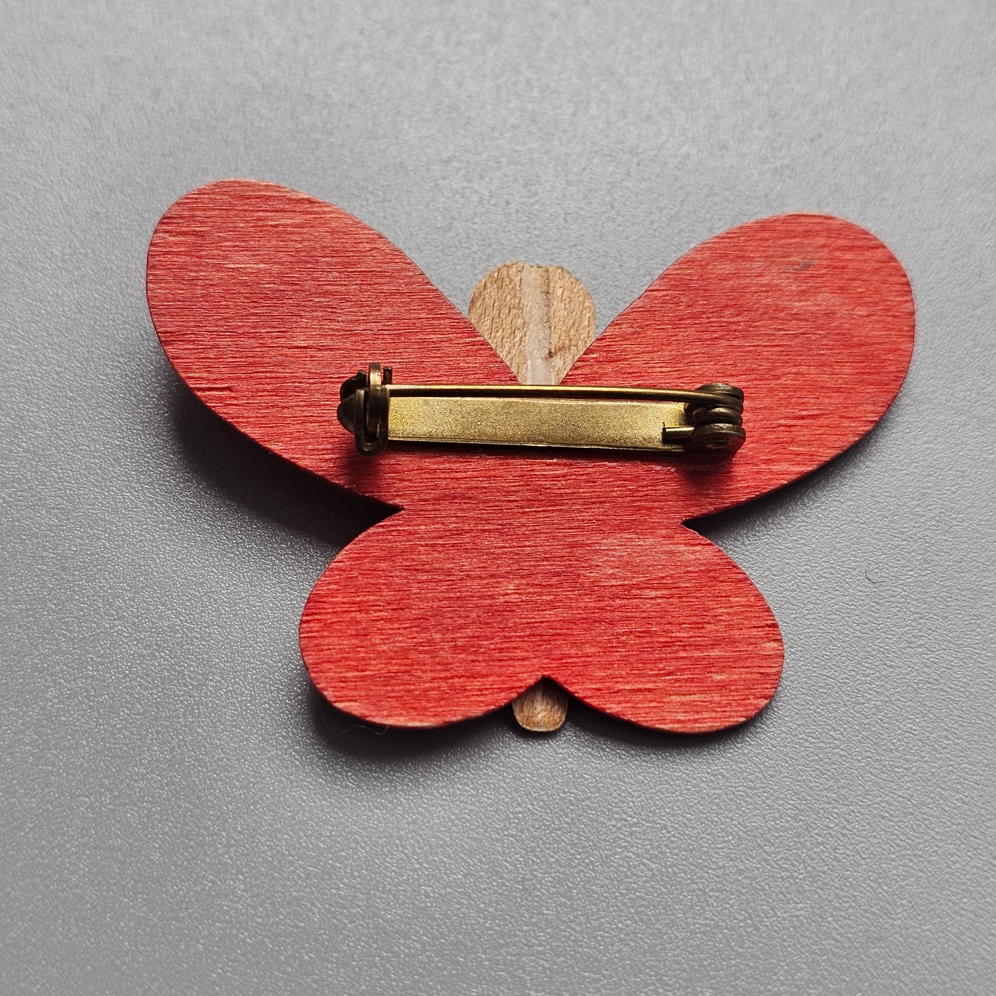 Vintage Aarikka Finland Red Wooden Butterfly Brooch – Modernist Scandinavian Design
