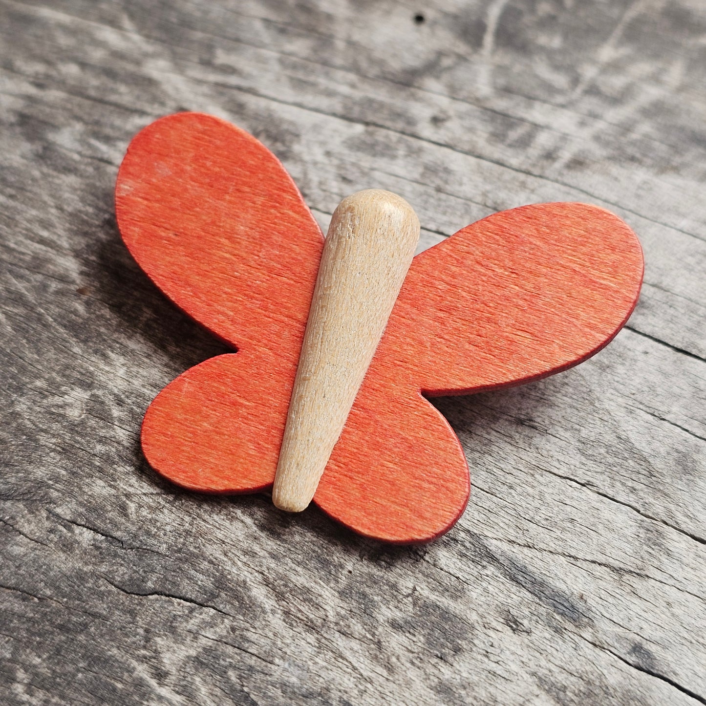 Vintage Aarikka Finland Red Wooden Butterfly Brooch – Modernist Scandinavian Design