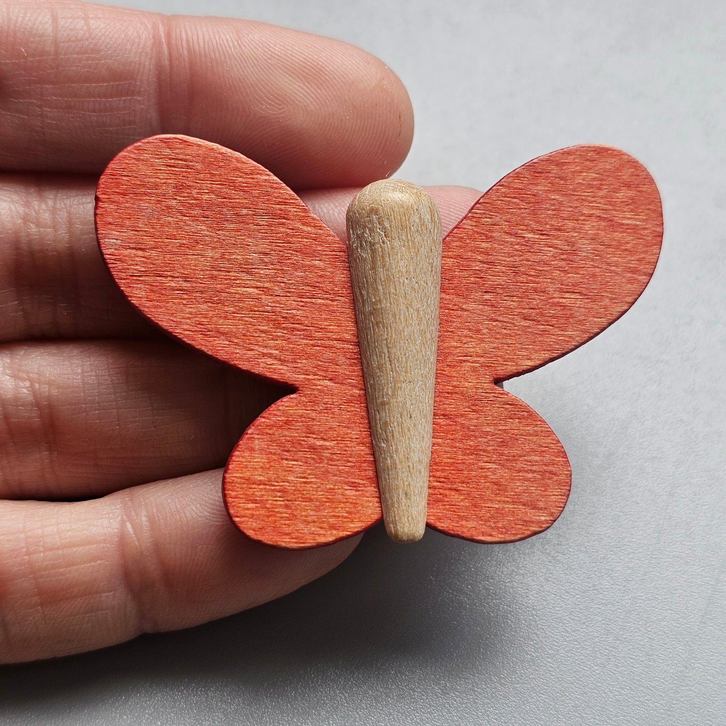Vintage Aarikka Finland Red Wooden Butterfly Brooch – Modernist Scandinavian Design